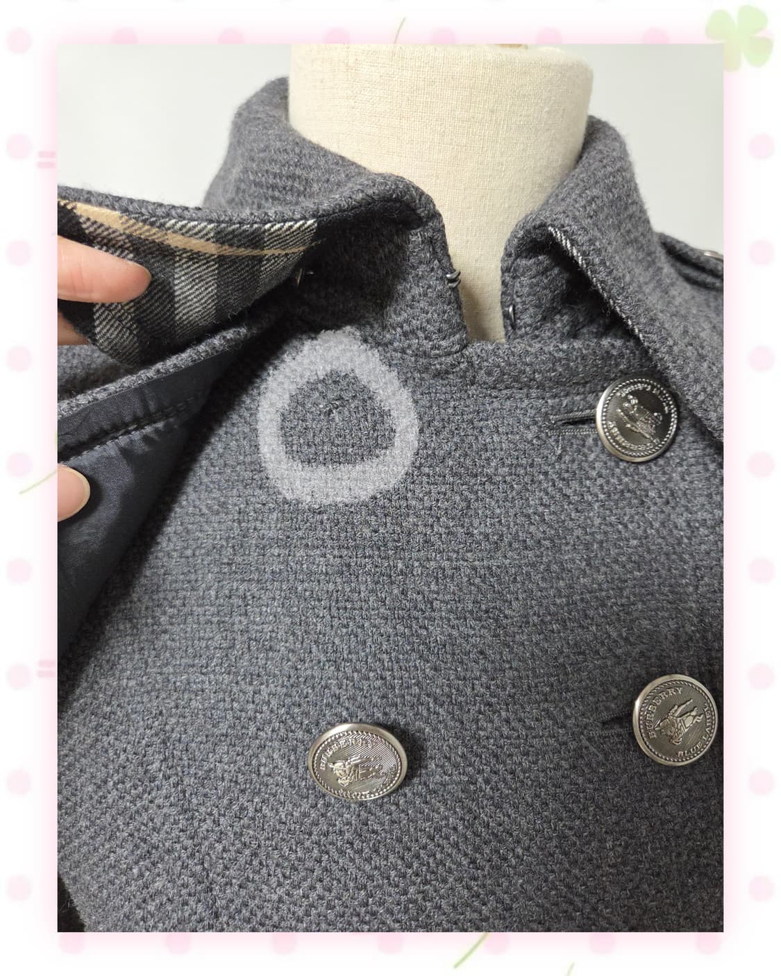 버버리 블루라벨 차콜 숏코트 상품이미지7