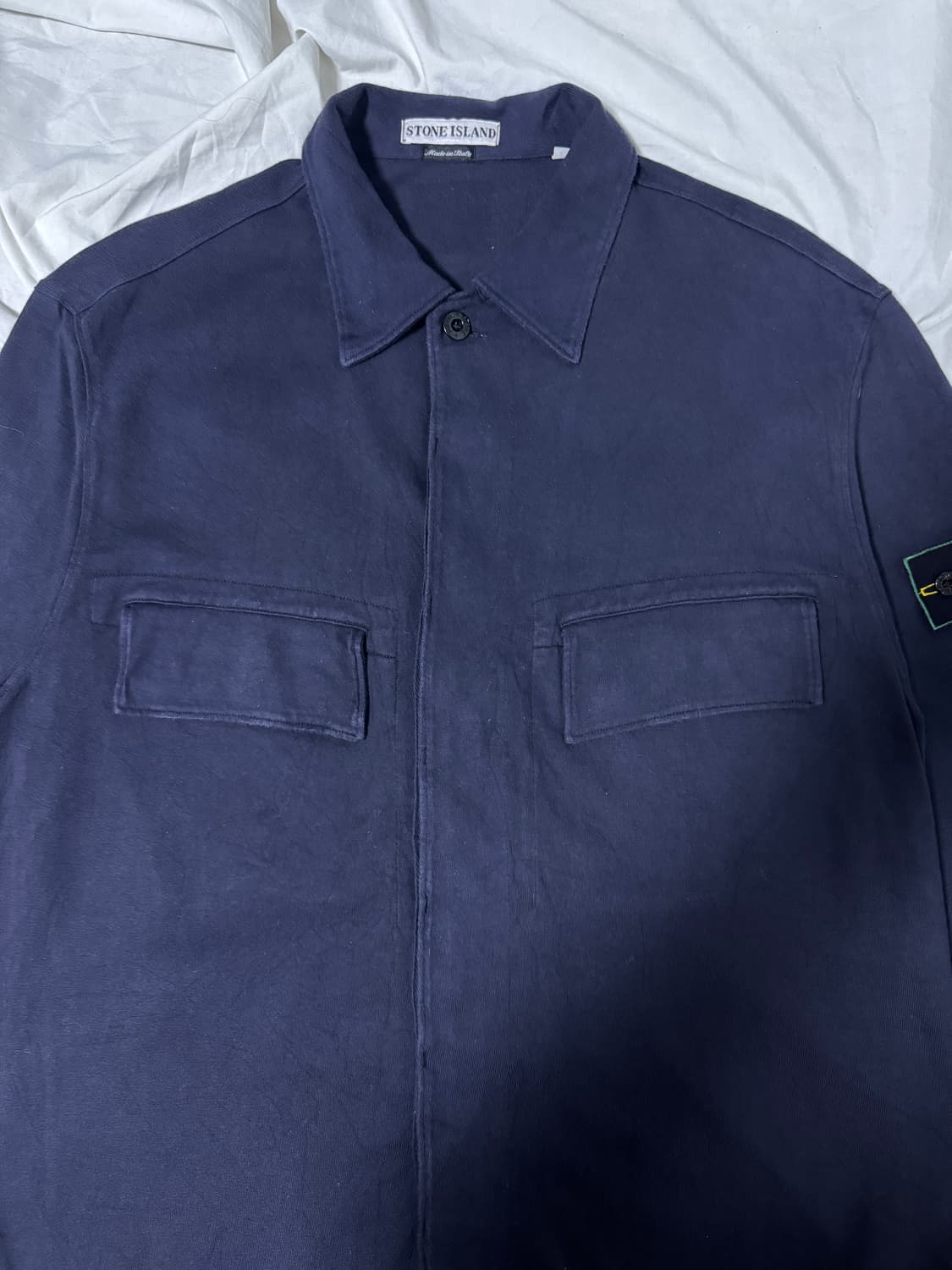 90s 스톤 아일랜드 그린엣지 와펜 트윈 포켓 오버 셔츠 자켓 상품이미지3