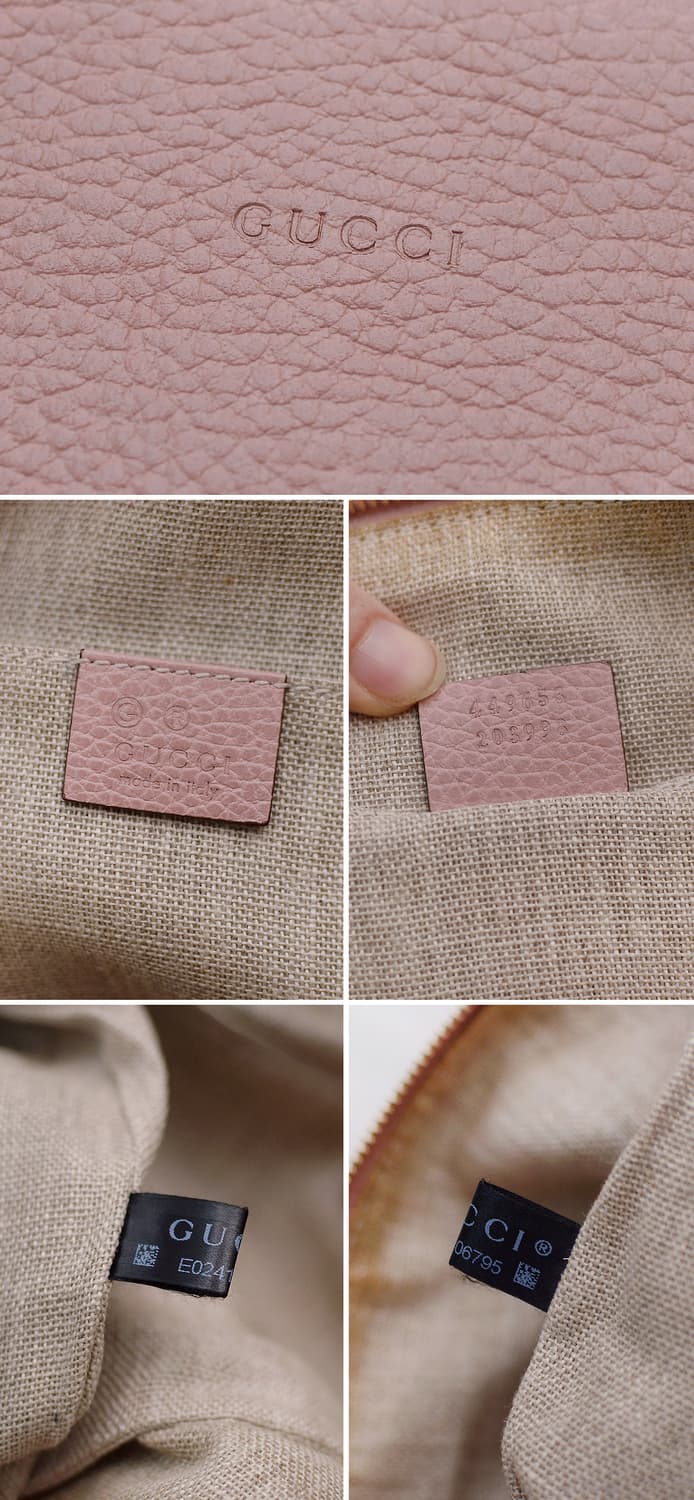 구찌 (GUCCI) 뱀부 테슬 페일핑크 토고가죽 클러치백 상품이미지10