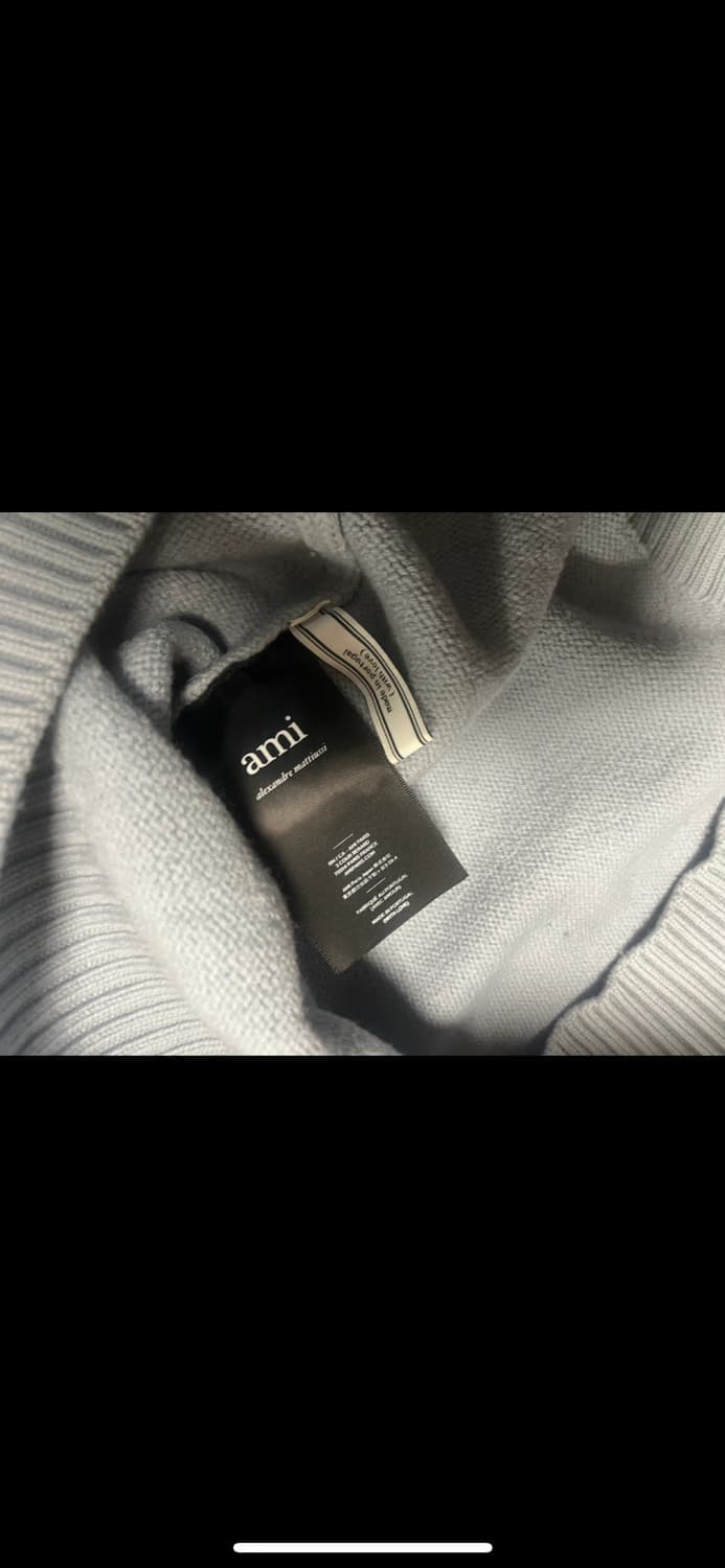 (XL)아미 빅하트 인타르시아 니트 스틸블루 판매합니다. 상품이미지3