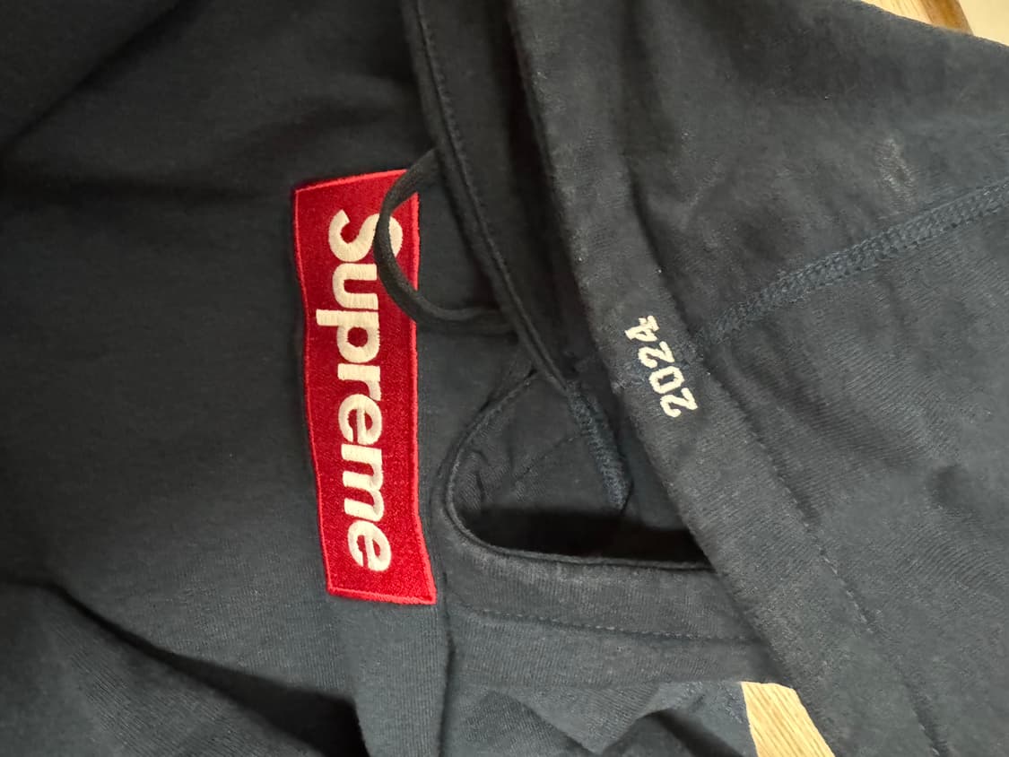 슈프림 박스로고 후드 24fw 네이비 M 상품이미지3