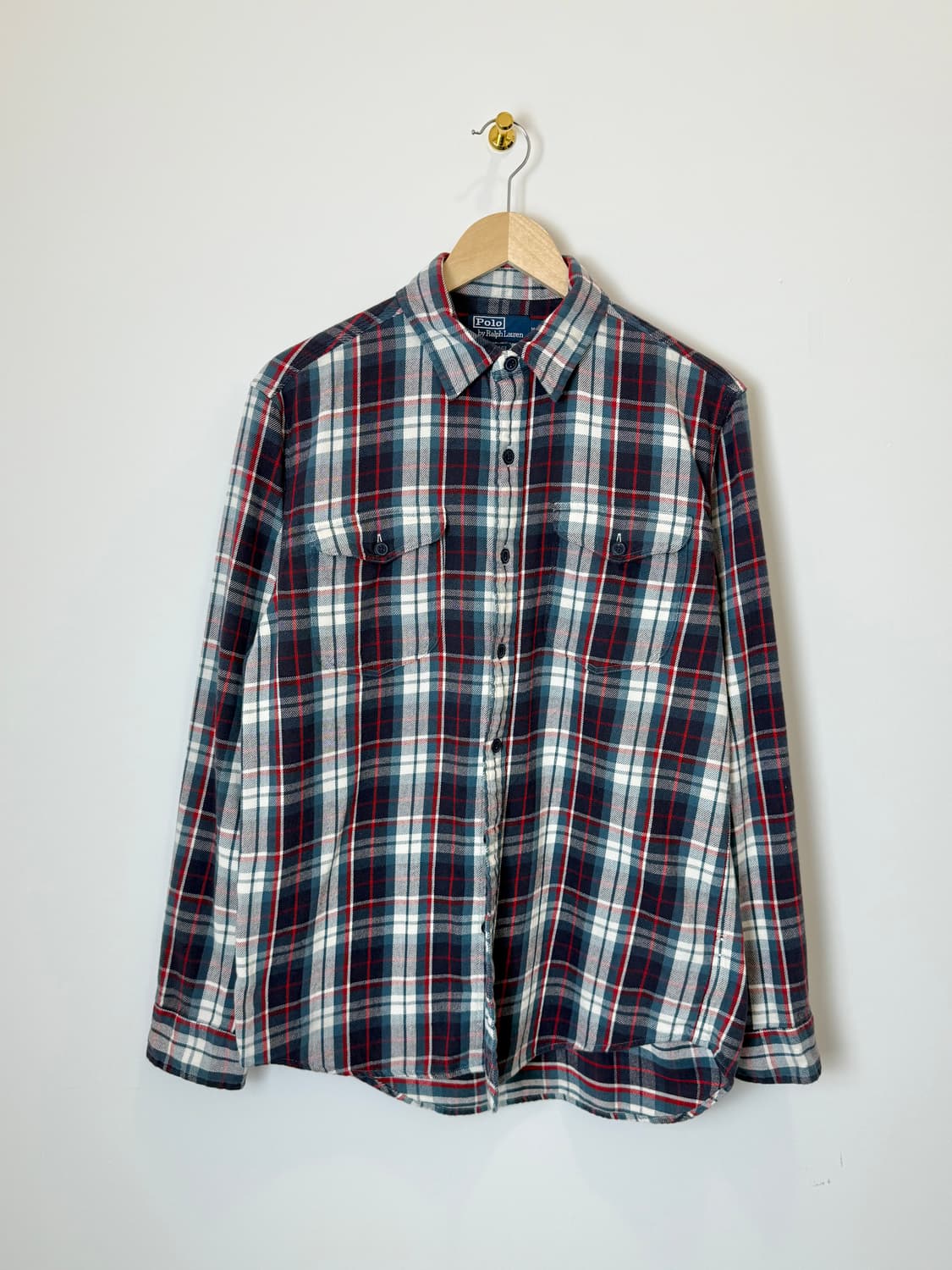 폴로 클래식핏 플래드 트윌 워크 셔츠 (QR) 상품이미지1