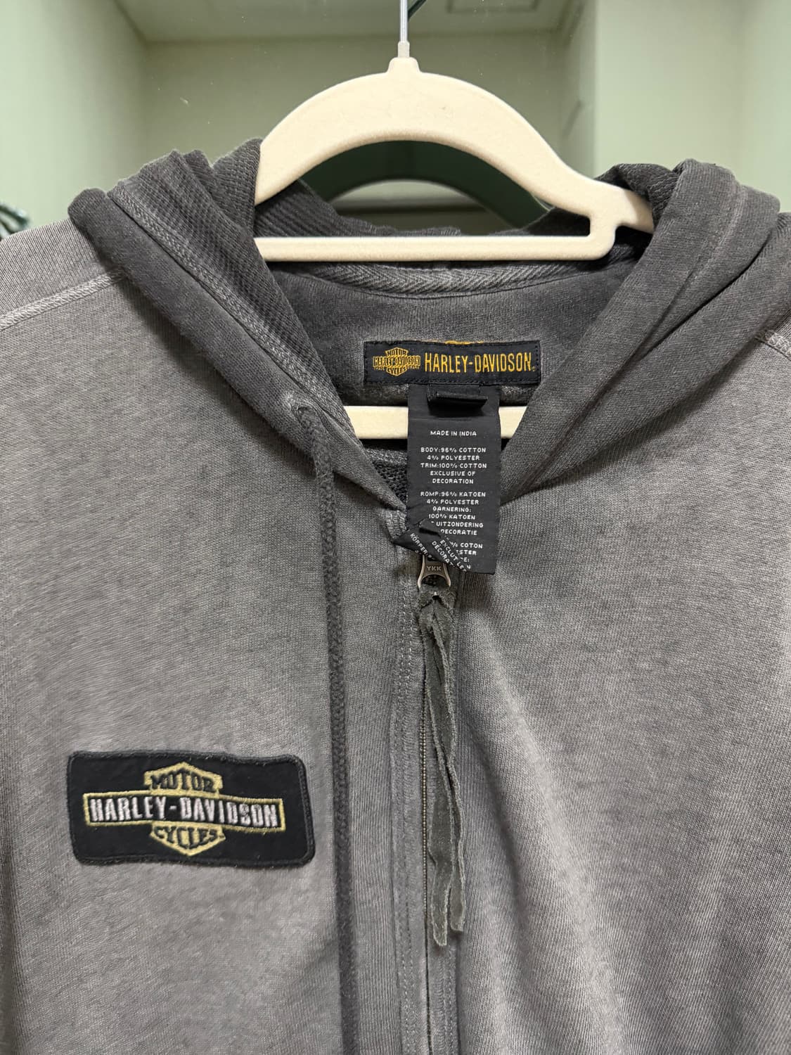 할리데이비슨 그레이 후드집업 상품이미지2