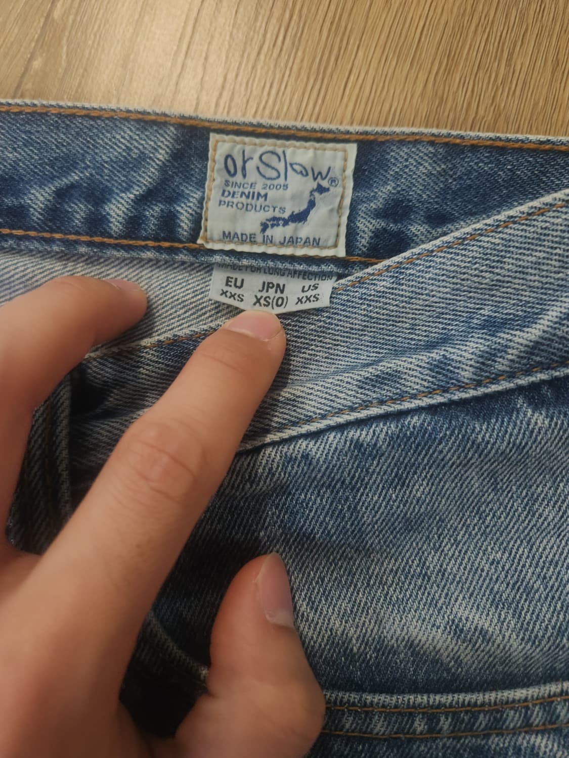 오어슬로우 105 90s Used Wash 데님 0사이즈 상품이미지3