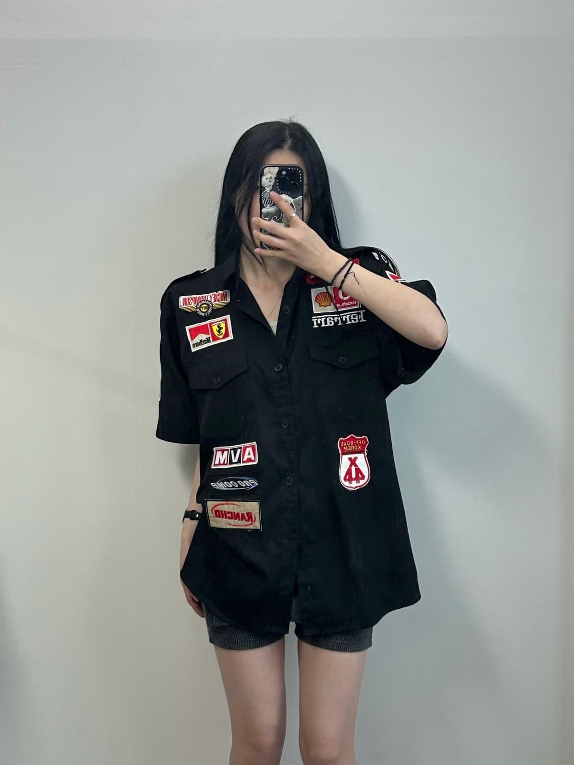 페라리 스폰로고 블랙 반팔 셔츠  상품이미지1