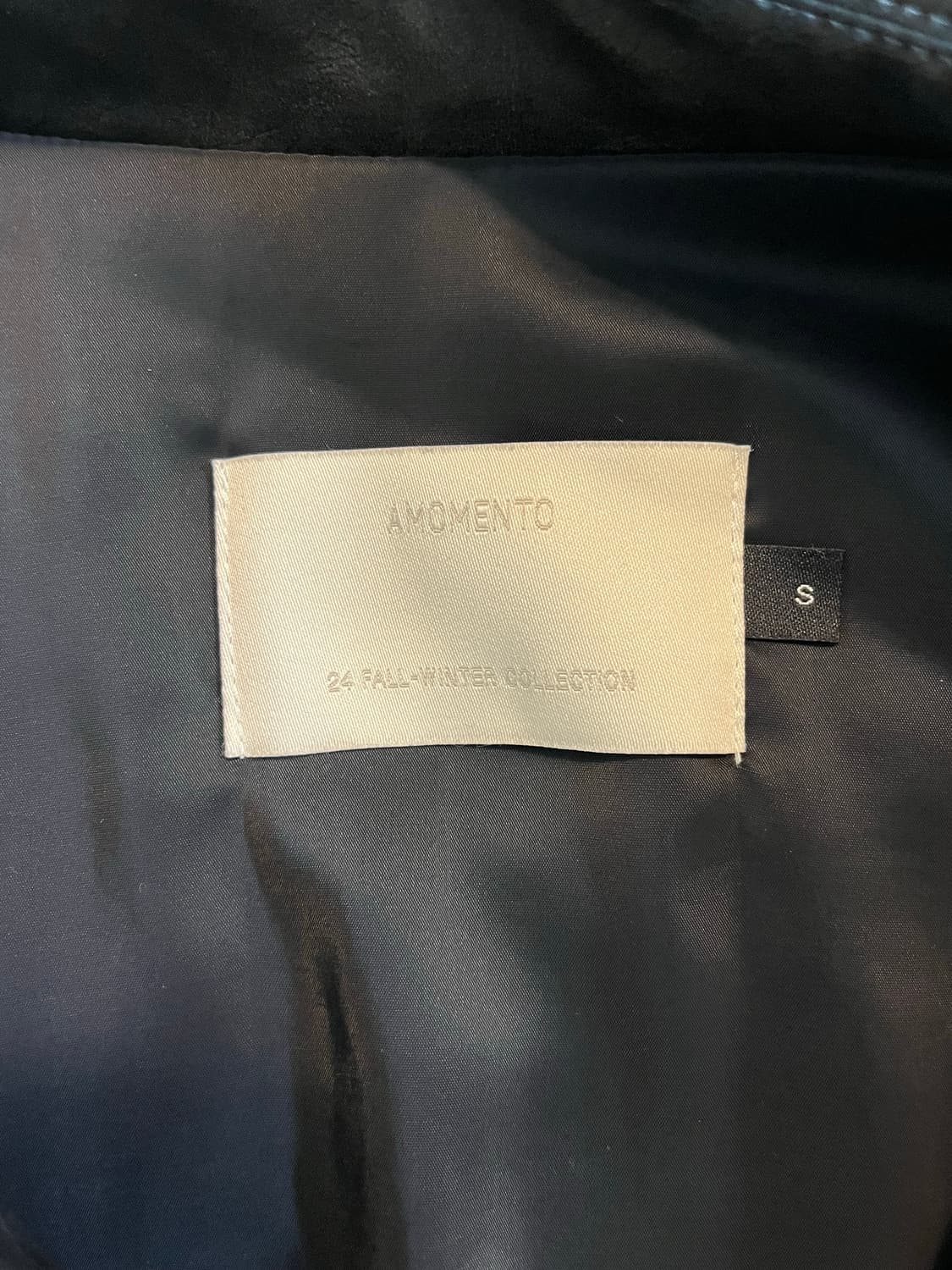 아모멘토 24FW 비건레더 블루종 블랙 색상 S사이즈 상품이미지6