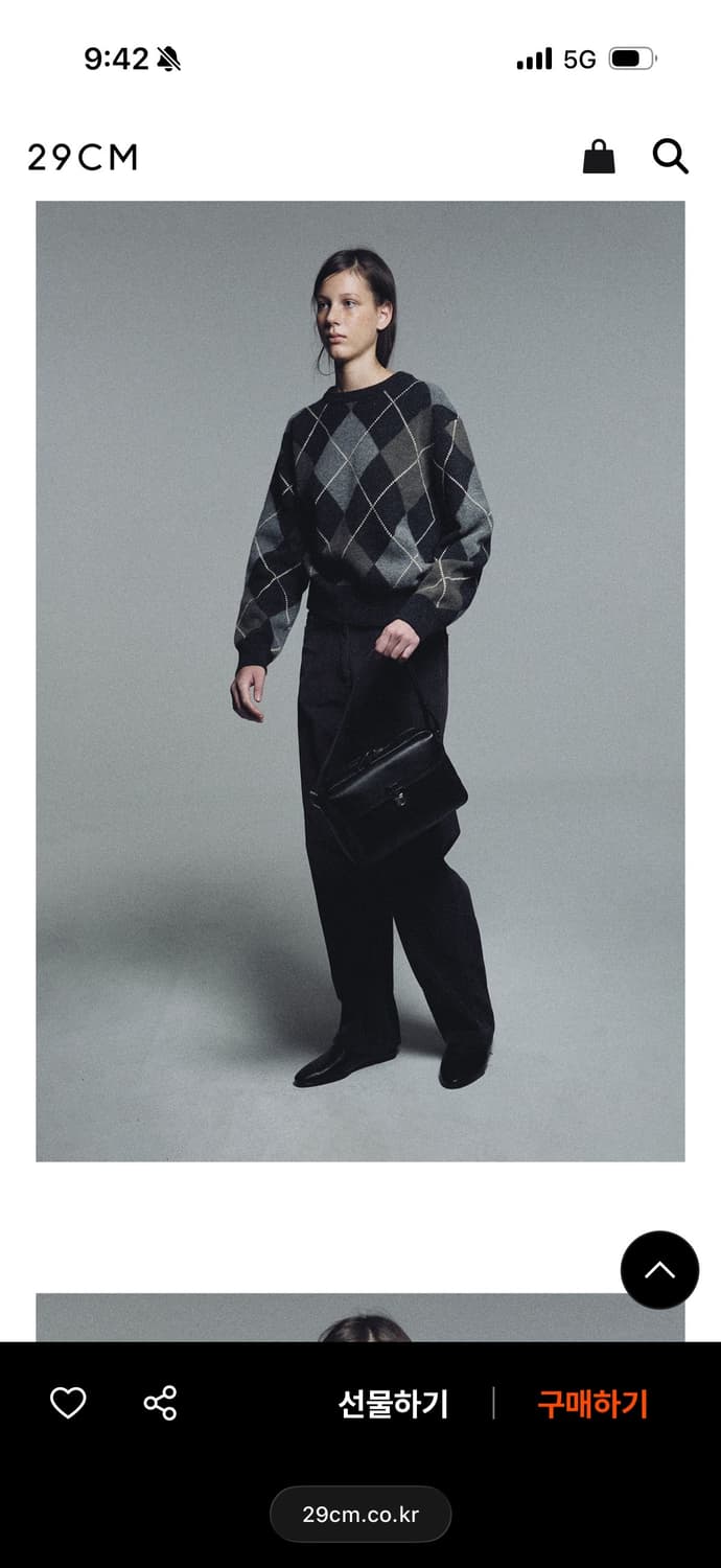 낫띵리튼 아가일니트 상품이미지3