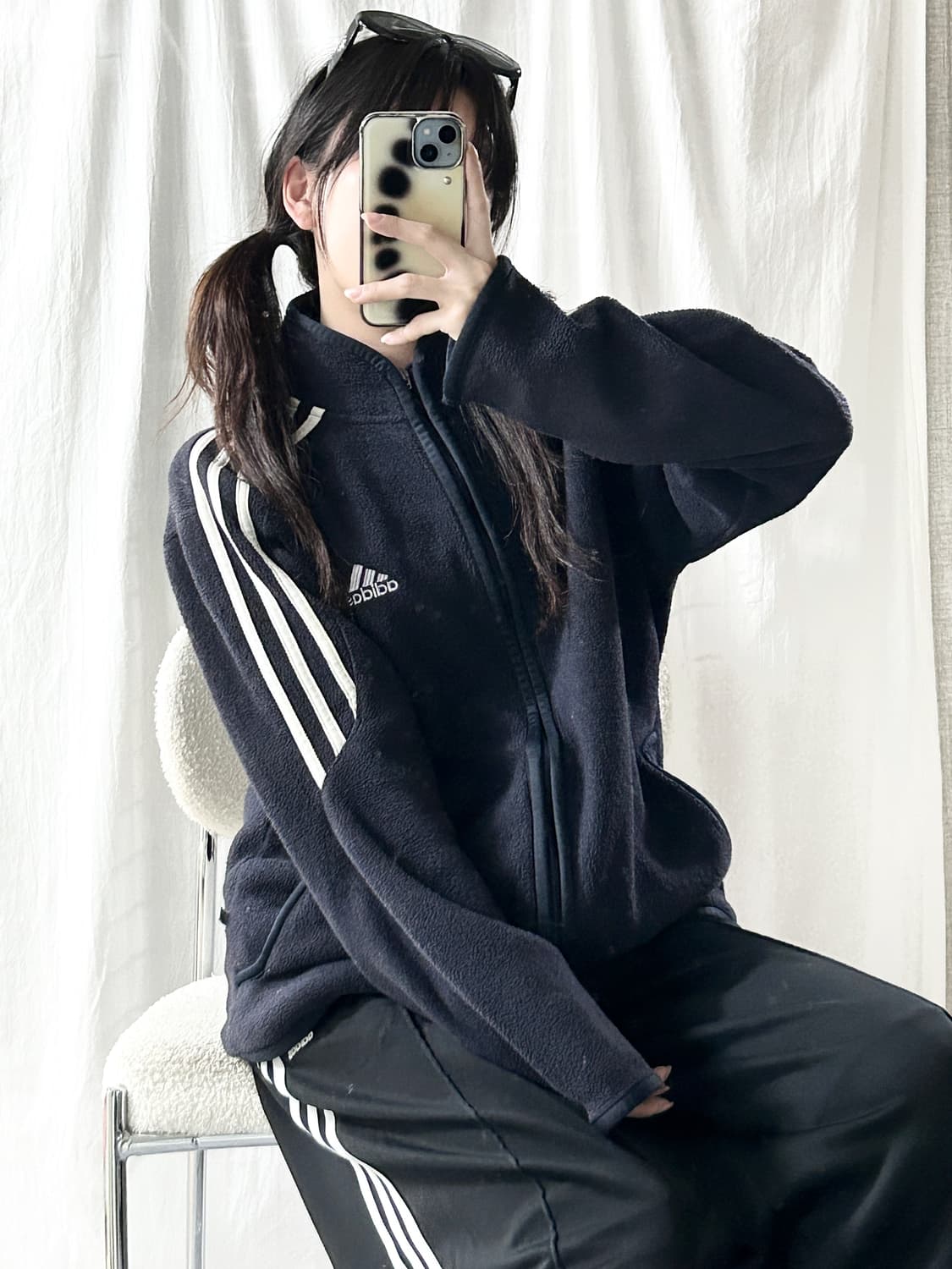 아디다스 자수로고 삼선 후리스 상품이미지4