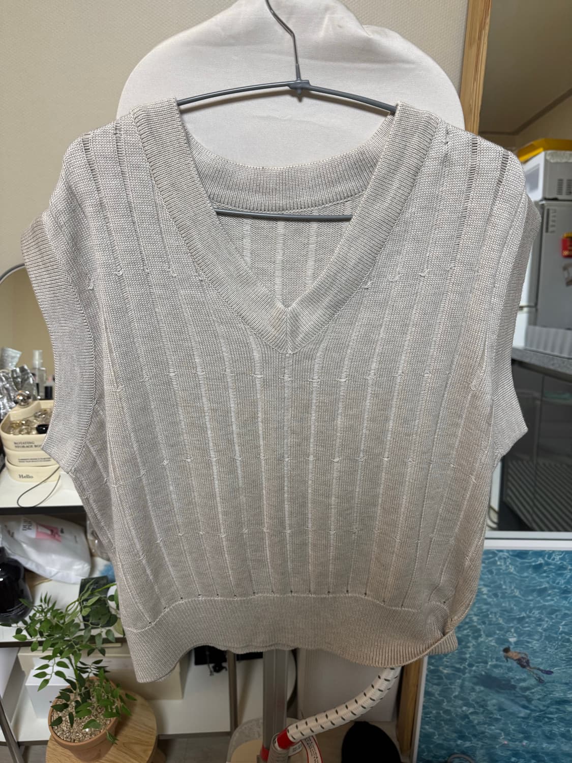 유스 youth 남성 베이지 니트 베스트 상품이미지1