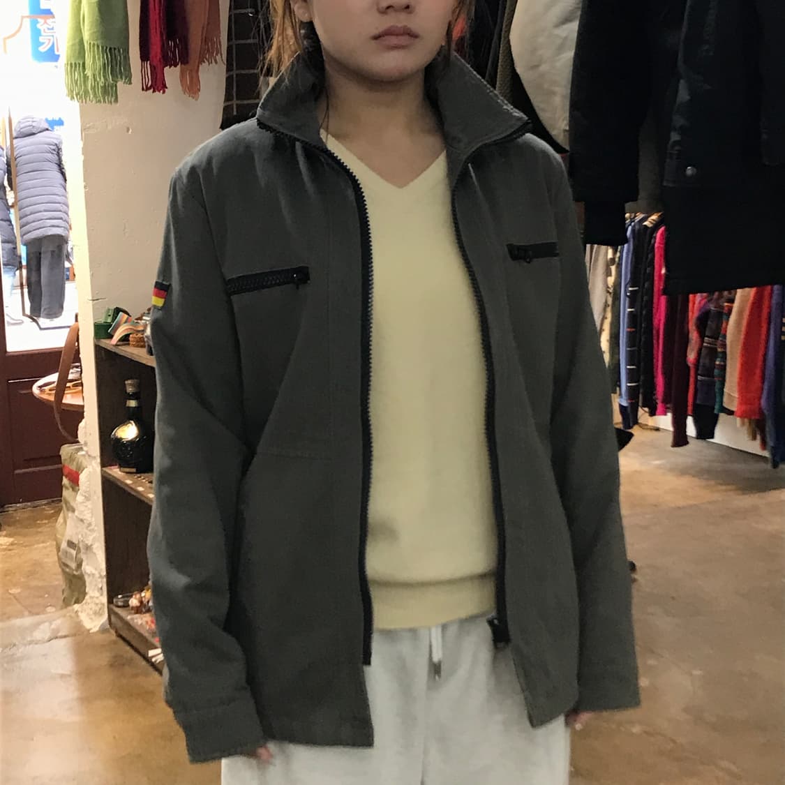 네이키드 펀치 카키색 독일군 집업 야상 자켓 남성 102 여성 프리사이즈 상품이미지7