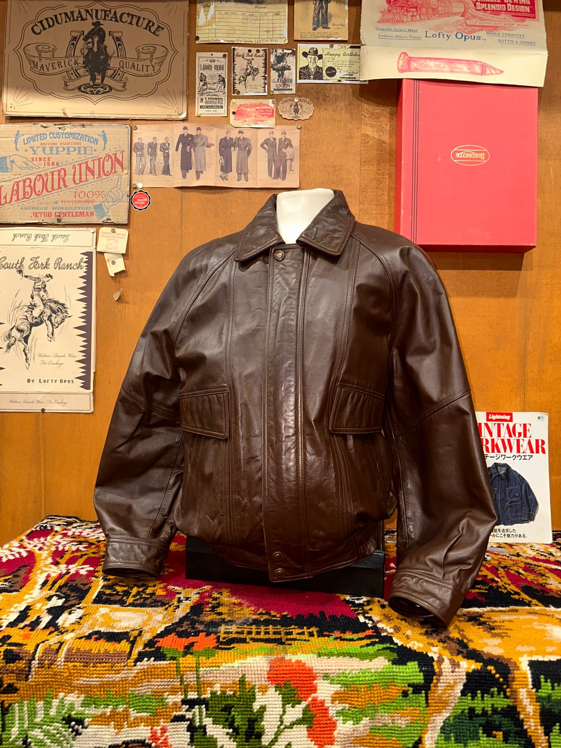 ( L-XL ) 가죽자켓 봄버자켓 레더자켓 항공점퍼 밀리터리 빈티지가죽 상품이미지1