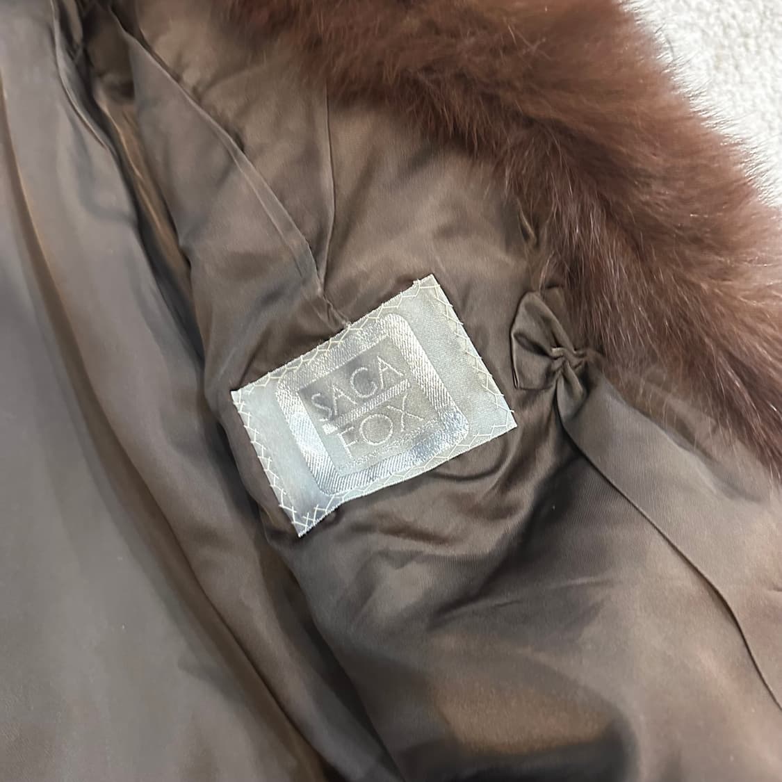 브라운 컬러믹스 사가폭스 퍼자켓L 상품이미지3