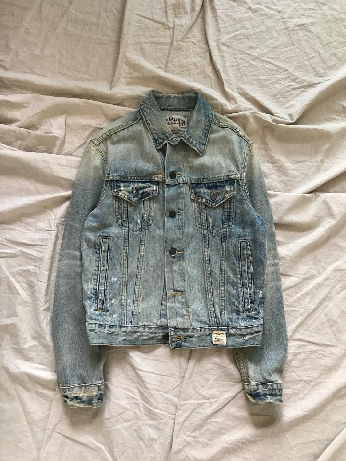 아베크롬비 올드스쿨 데미지 디자인 연청 자켓 상품이미지5