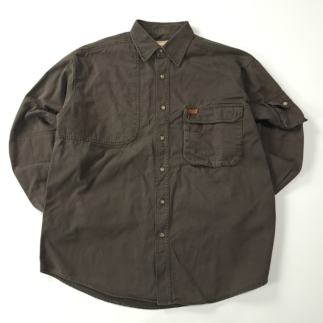 CK384 L 울리치 90s 슈팅패치 다크브라운 헌팅 셔츠 남방 상품이미지1