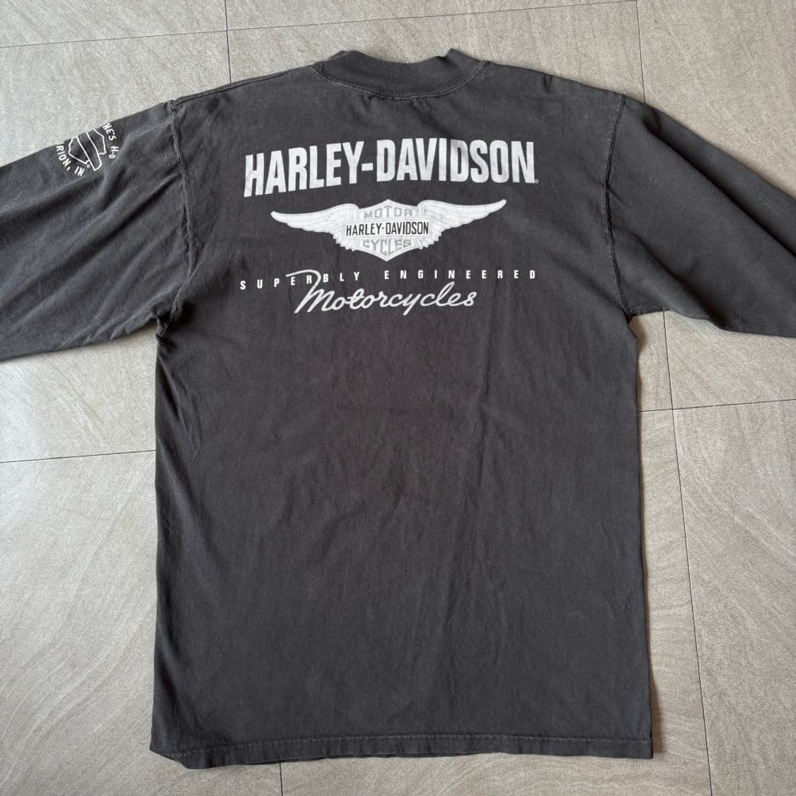 90년대 미국 생산 할리데이비슨 블랙 긴팔 티셔츠 상품이미지9