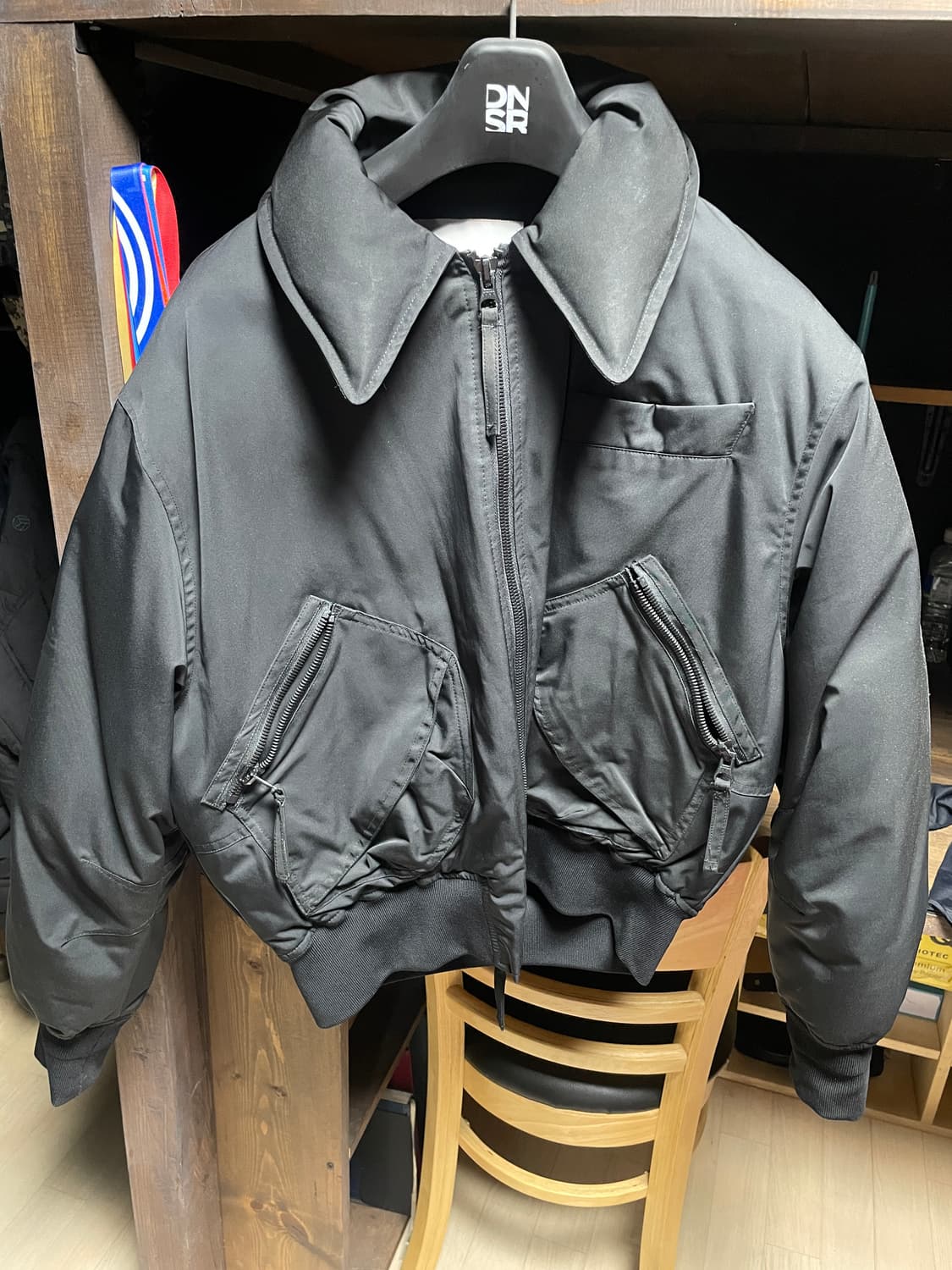 DNSR 플라이트 크롭 덕다운 패딩 점퍼 블랙 M 상품이미지1