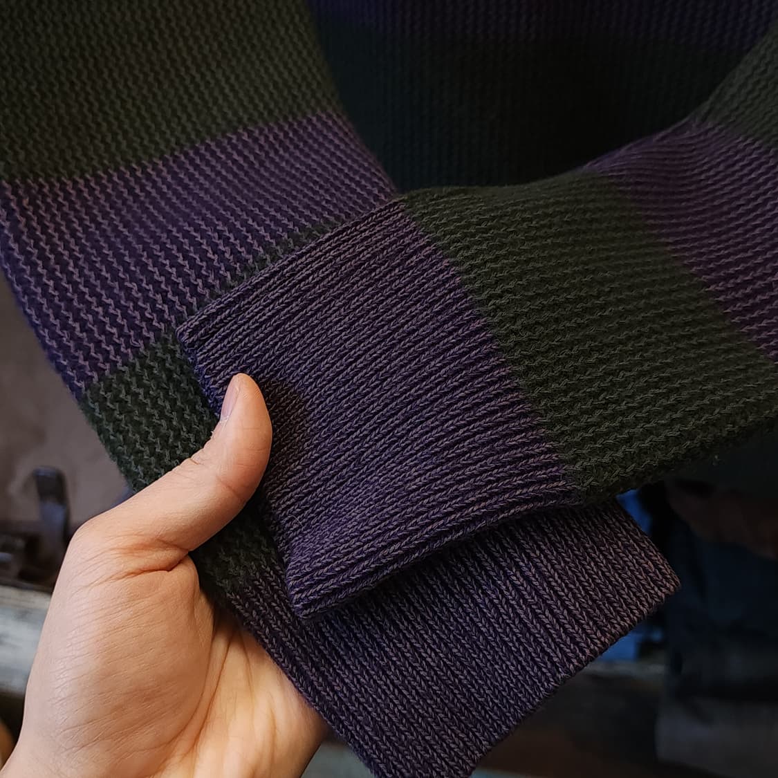 버버리 프로섬 헤비 니트 스웨터 컨트리 컬러블록 스트라이프 런웨이  L 상품이미지6