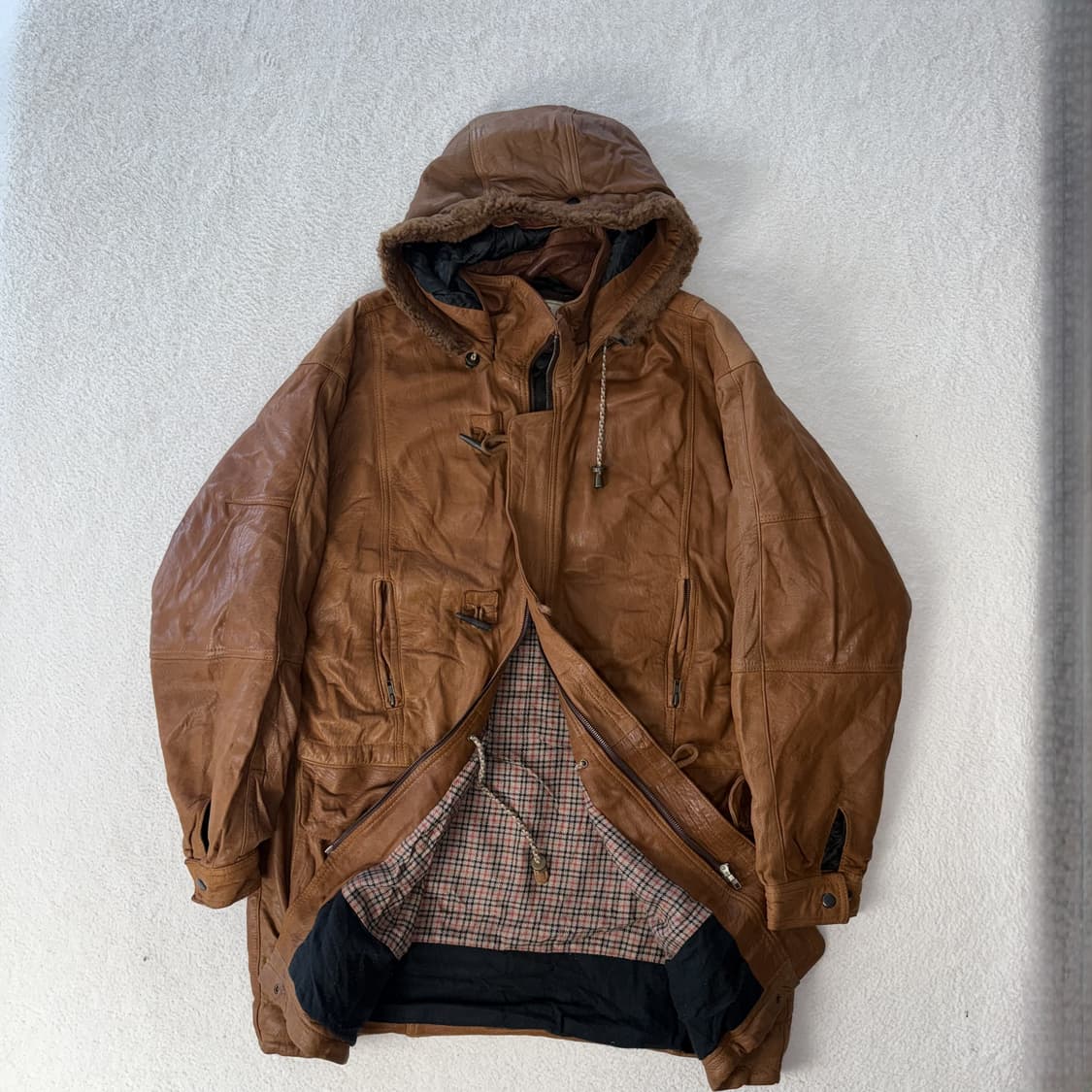 빈티지 레더 후드파카 상품이미지1