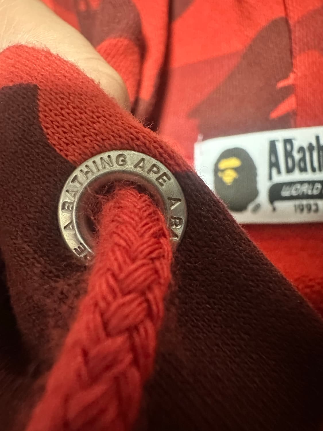 베이프 레드 카모 후드티 XL 상품이미지8