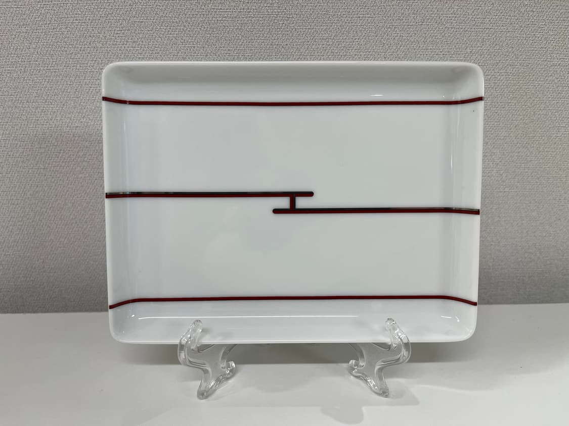 에르메스 리듬 레드 스퀘어 플레이트 1P HERMES 상품이미지2