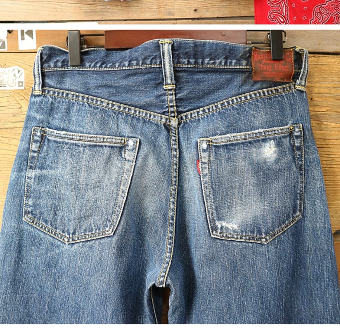 
일본판 rocket saddles 대전판 셀비지 데님 44년 복각  
 상품이미지7