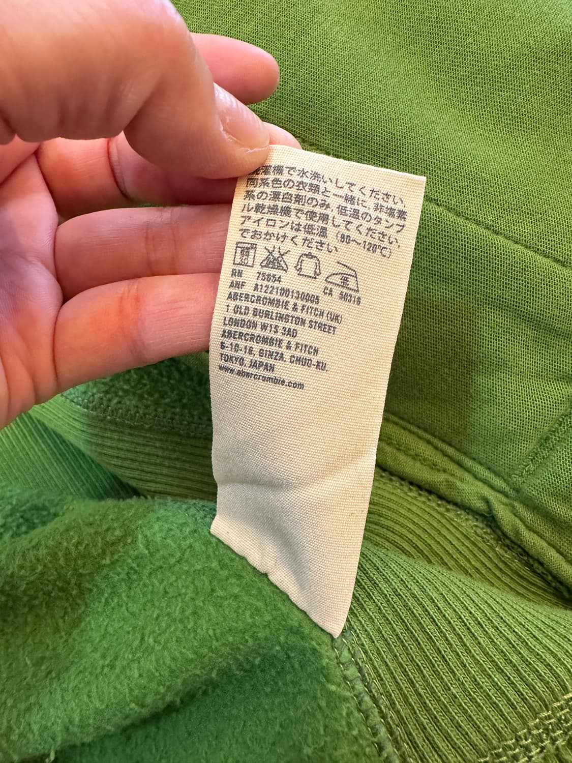 M) 아베크롬비 희귀 빈티지 그린 기모 집업 져지 머슬핏 상품이미지6