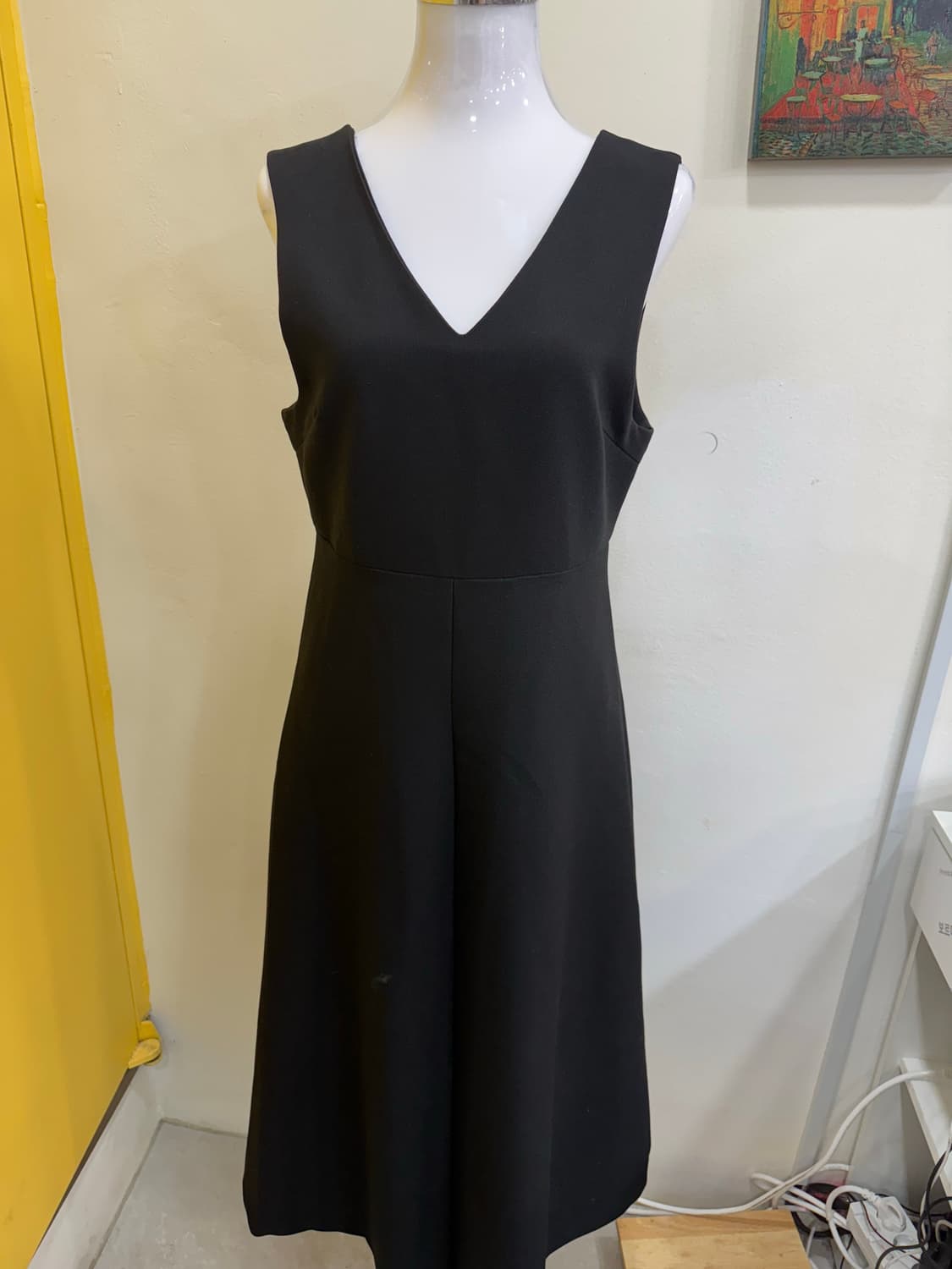 vtg 블랙 브이넥 원피스 상품이미지2