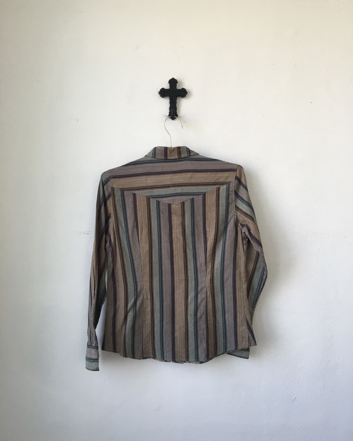 Cotton suede stripe pattern shirt 상품이미지2