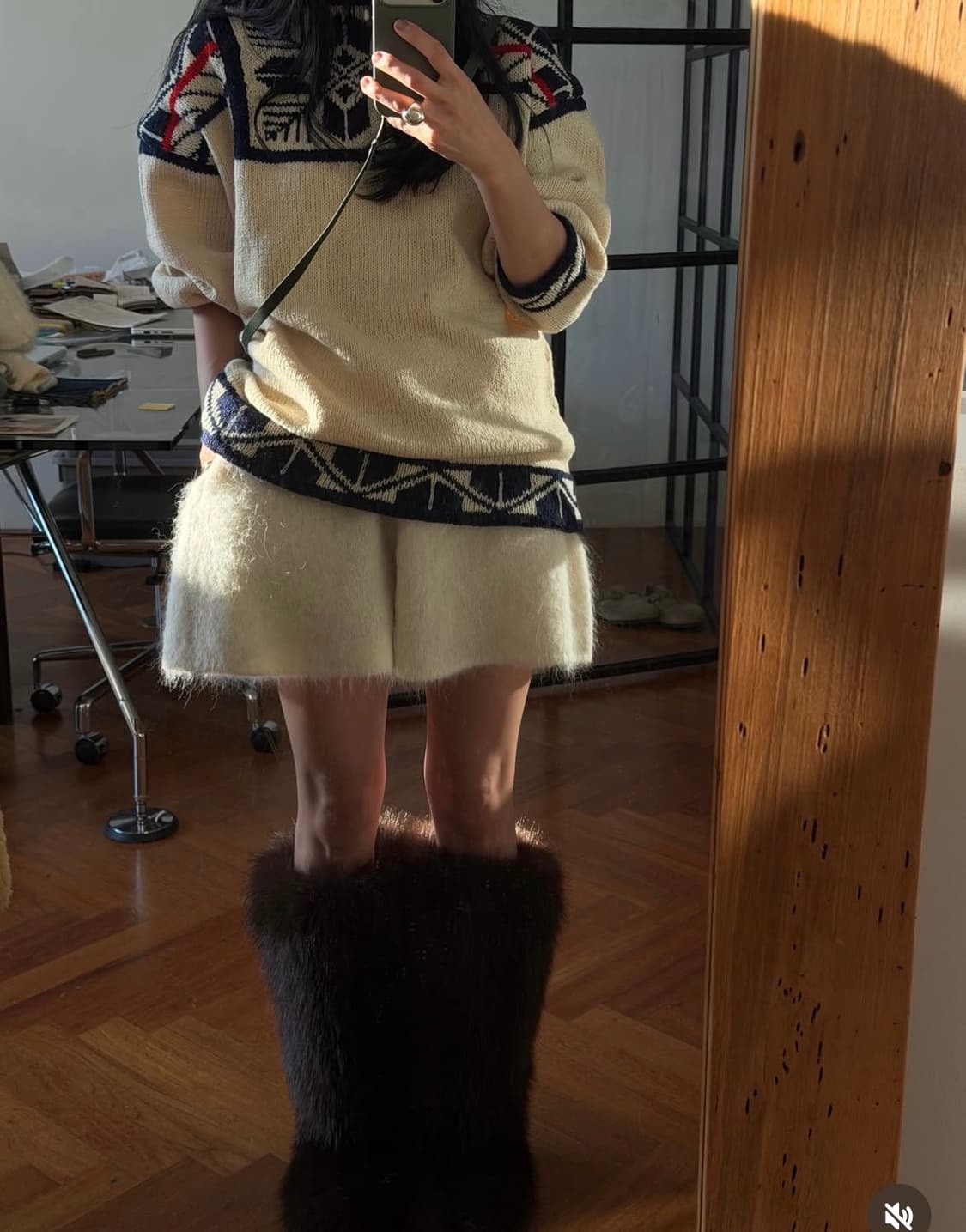 새상품) 파르벵 farven 스노우 니트 아이보리 상품이미지6