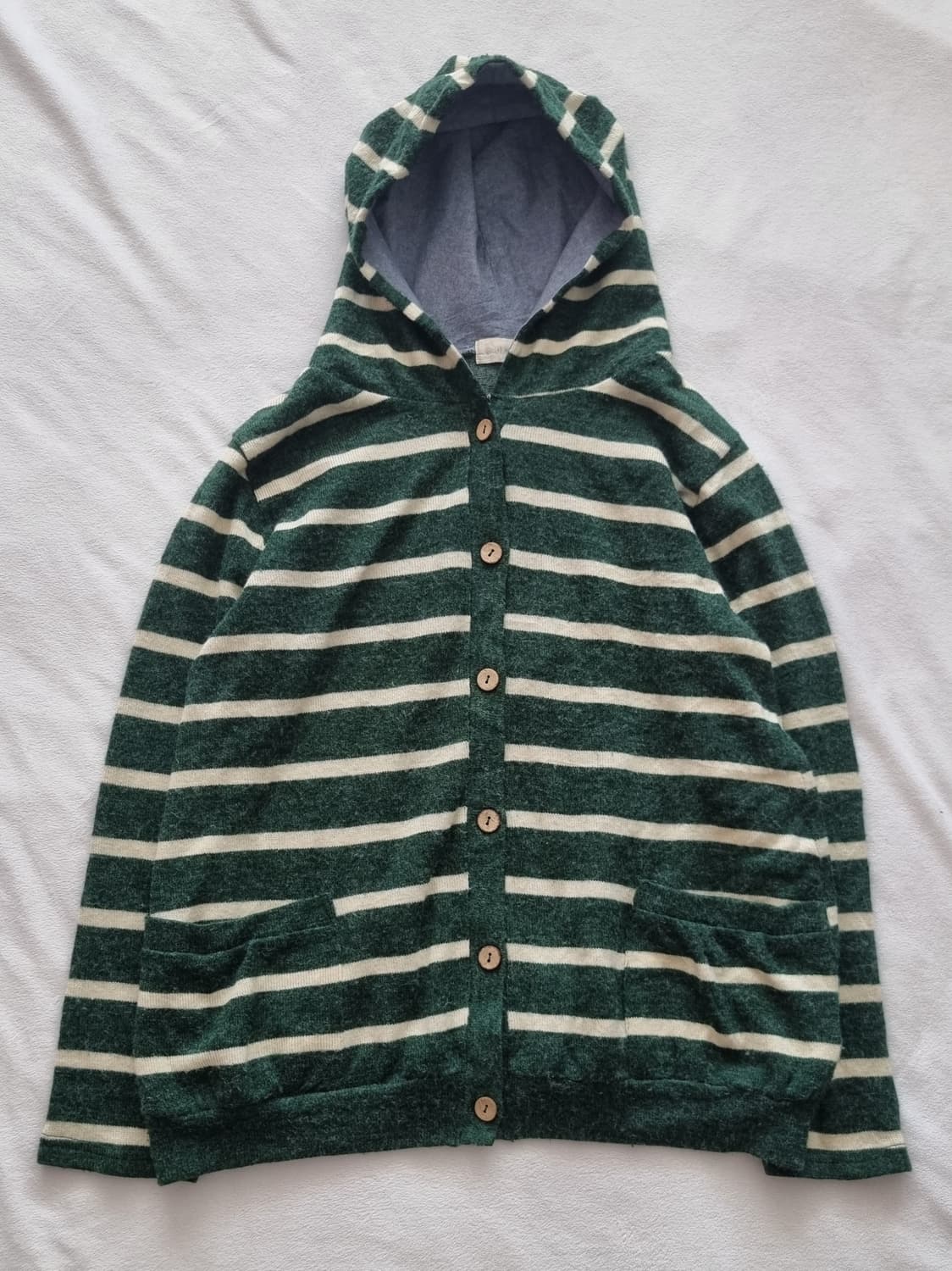 빈티지 모리걸 하구미 스트라이프 후드 가디건 상품이미지1