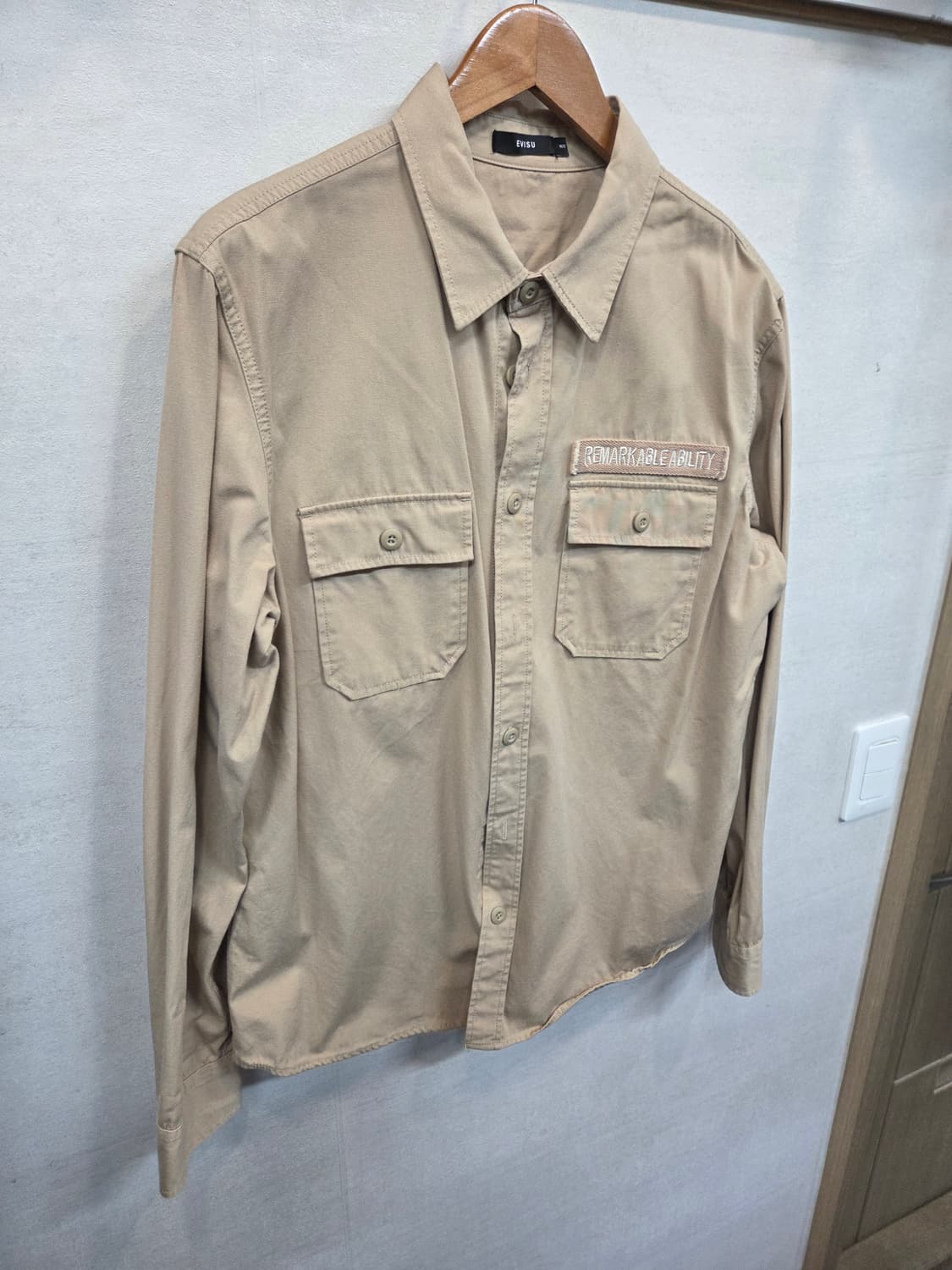 에비수 빈티지 자수 아우터형 셔츠 긴팔 L xl 상품이미지5