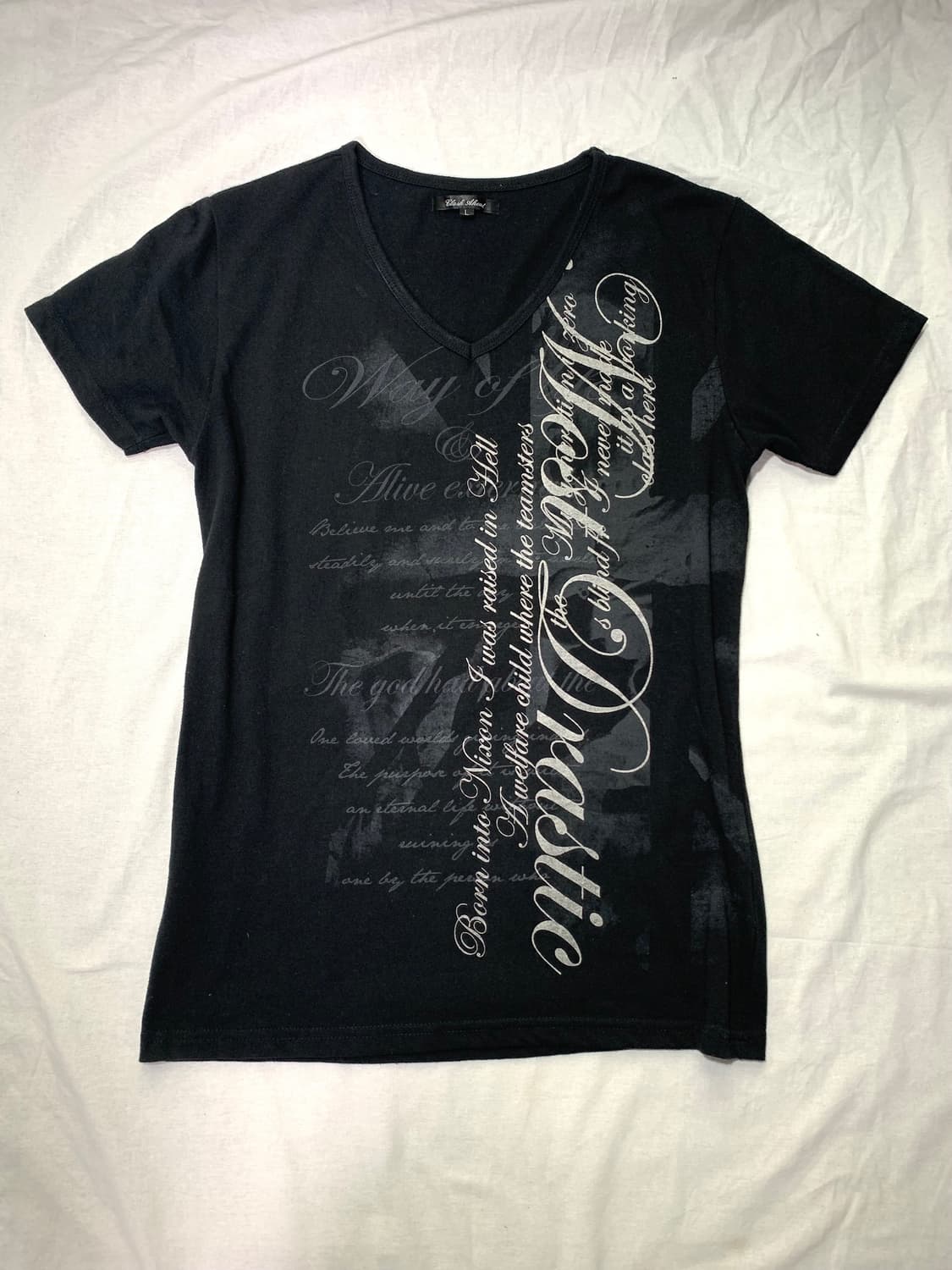 Clash lettering detail v-neck t shirt   상품이미지2