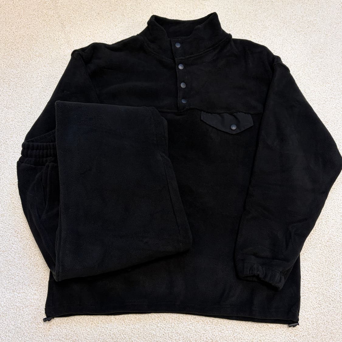 새상품 기모 후리스 상하의 세트 블랙/네이비 상품이미지5