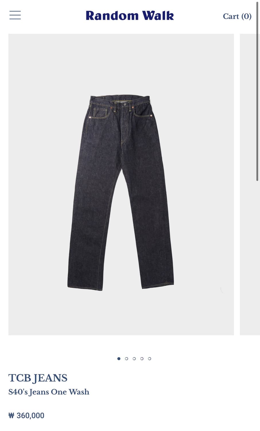 Tcb jeans tcb 진스 S40's Jeans One Wash 상품이미지1