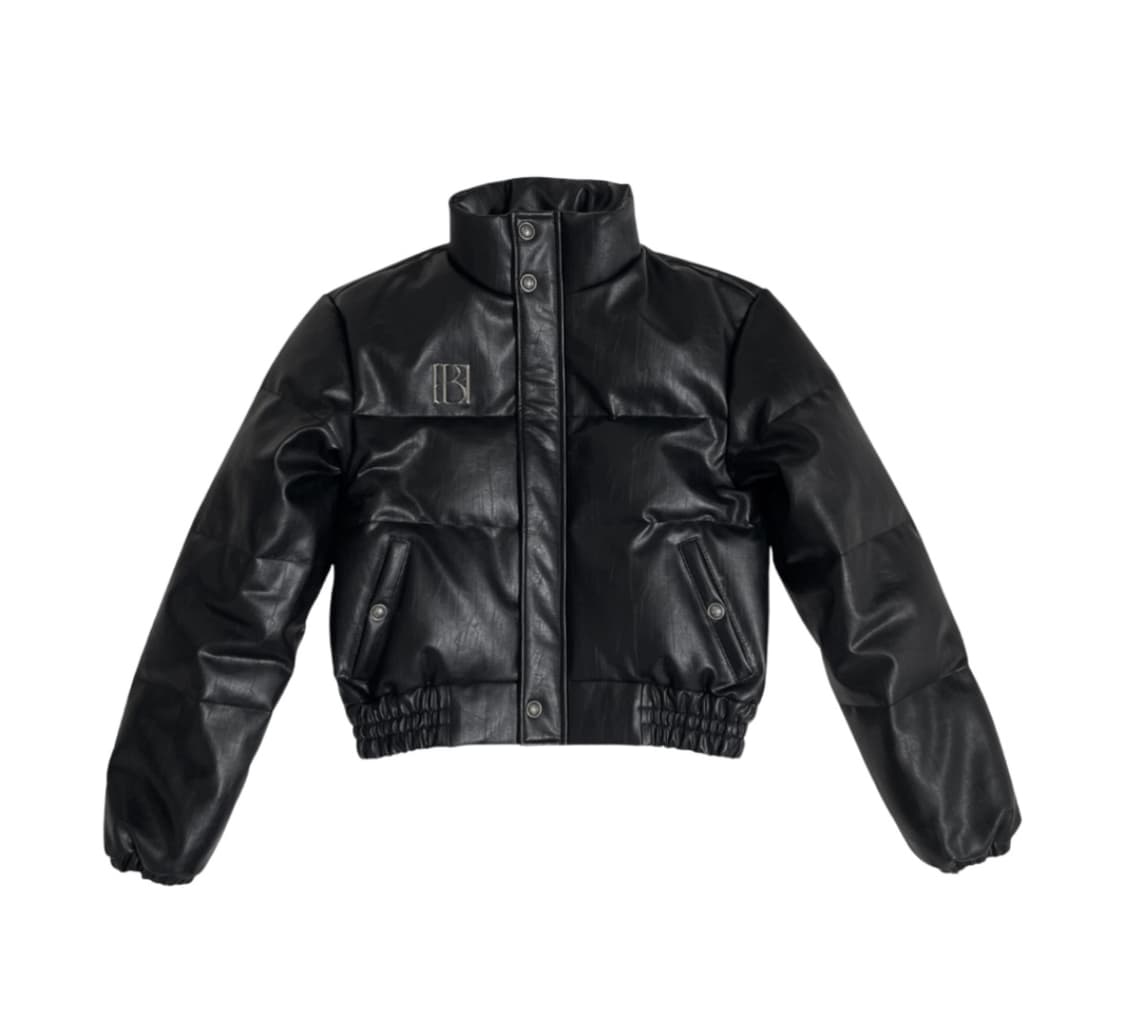 (W) 보헤미안서울 보헴서 레더 덕 다운 메탈 로고 패딩 블랙 상품이미지1