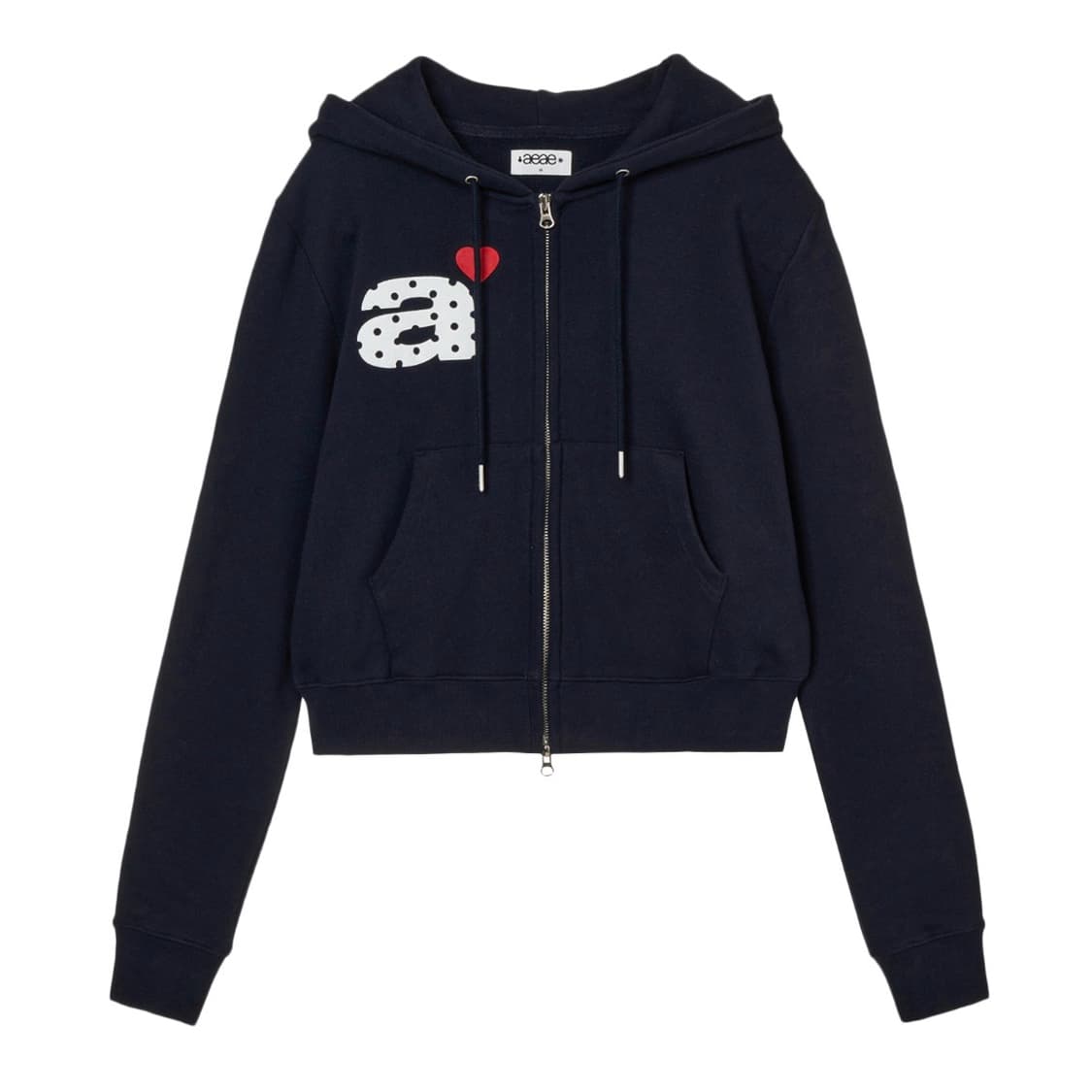aeae 도트 크롭 후드집업 네이비 상품이미지1