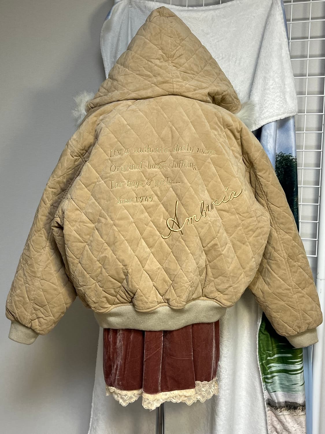 빈티지 블루종 퀼팅 점퍼 상품이미지4