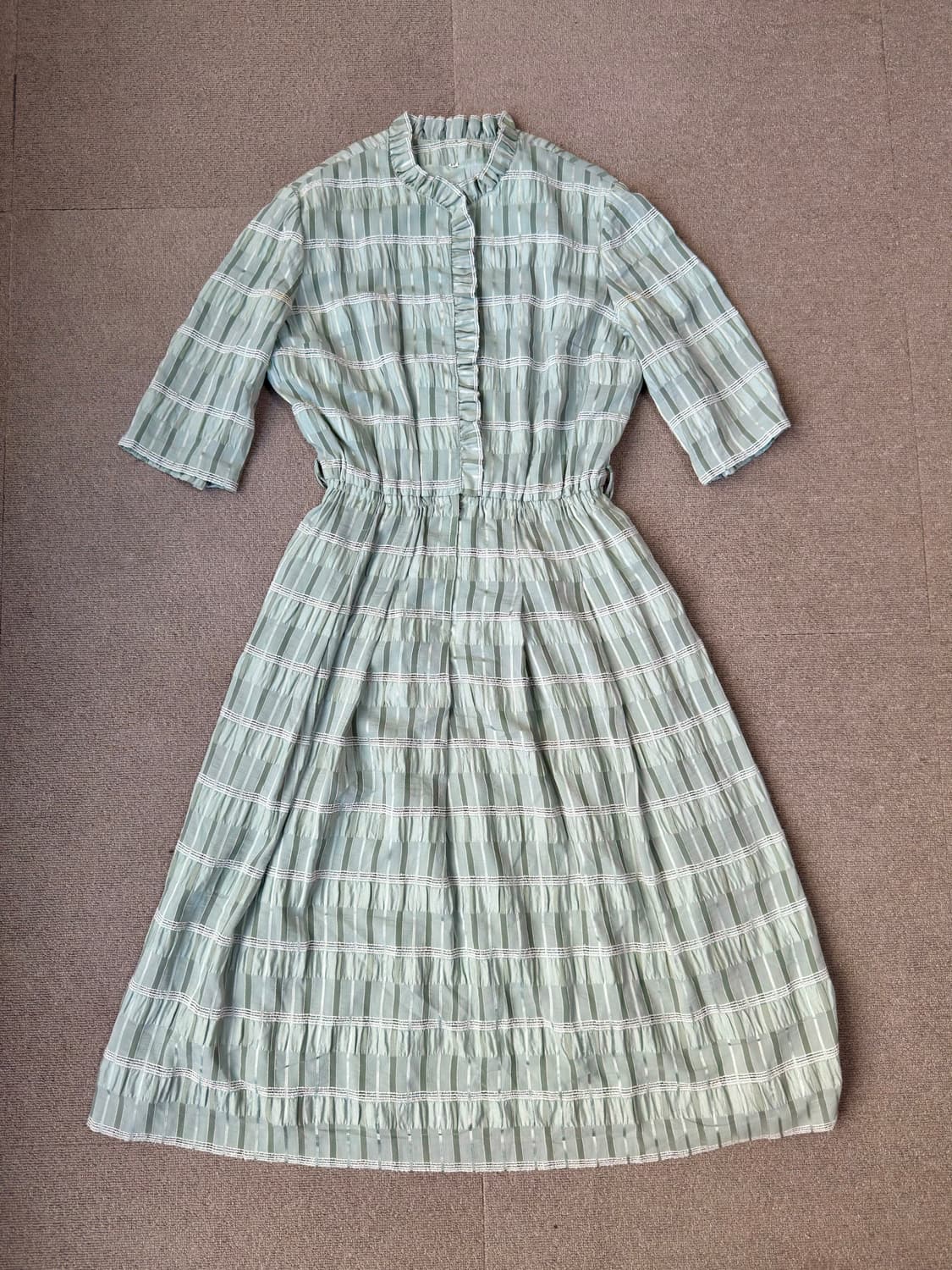 프릴넥 플리츠 원피스 모리걸 하구미 상품이미지2