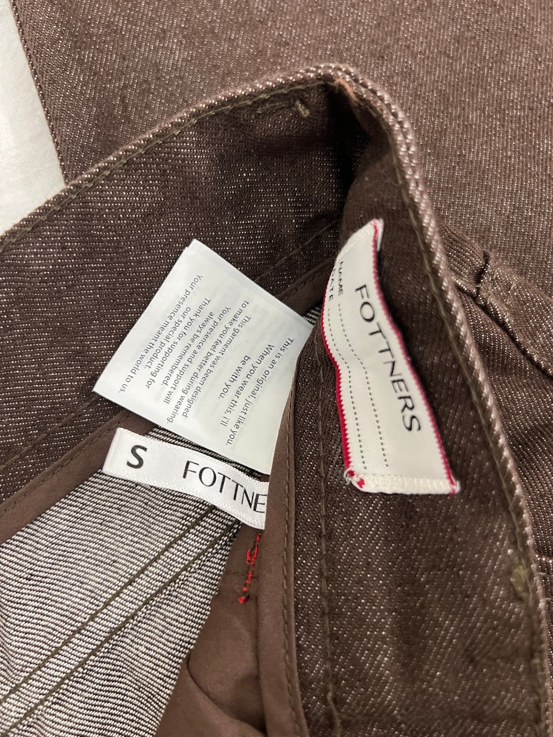 포트너스/Two Tuck Wide Brown Jeans/S 상품이미지4