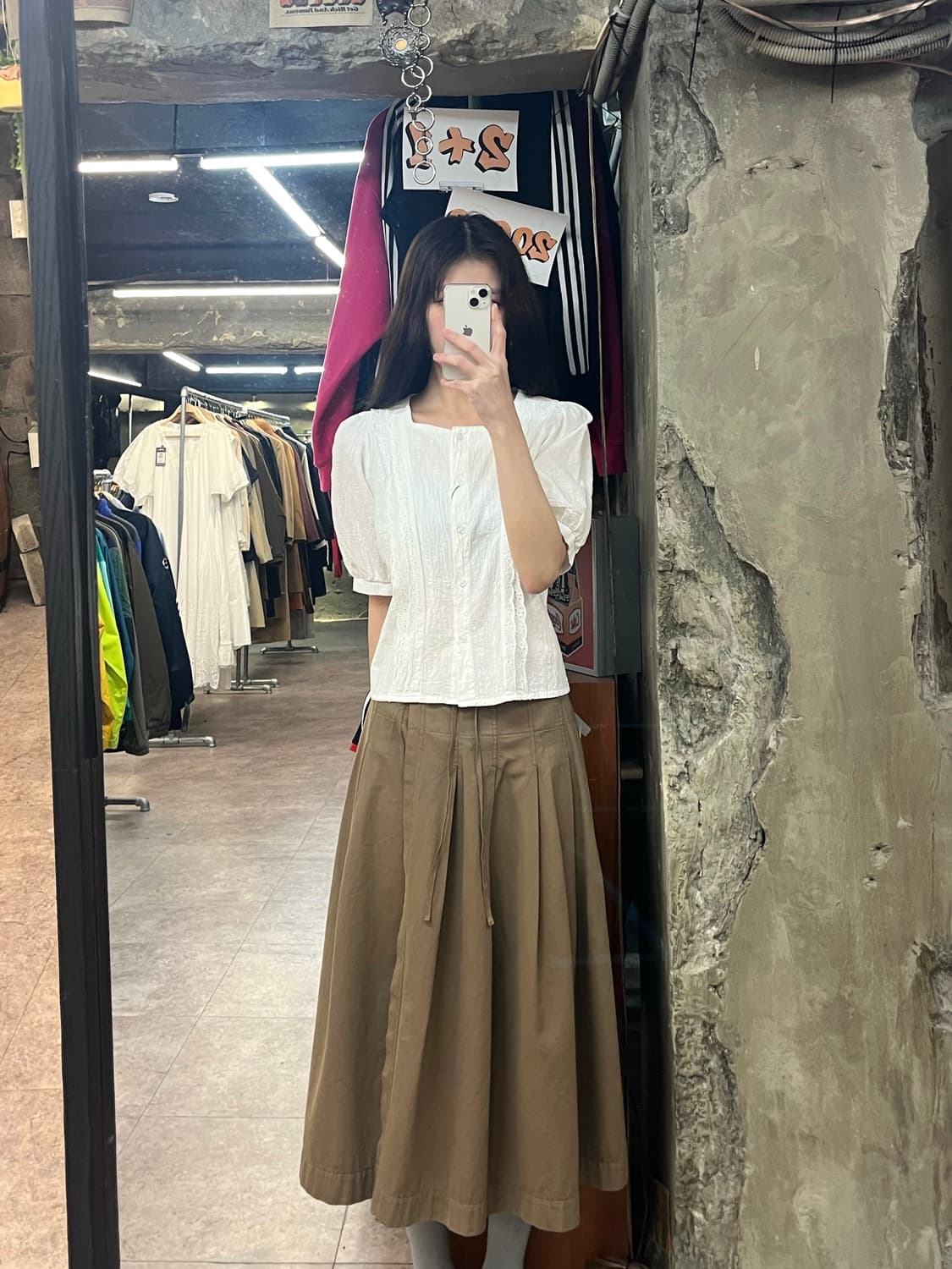 빈티지 펀칭 반팔 블라우스 화이트 #csz3747 상품이미지2