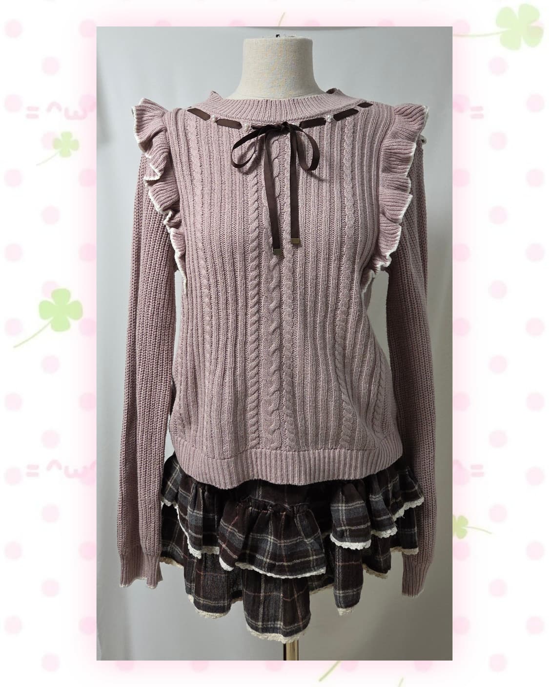 엑시즈팜 더스티핑크 니트 상품이미지3