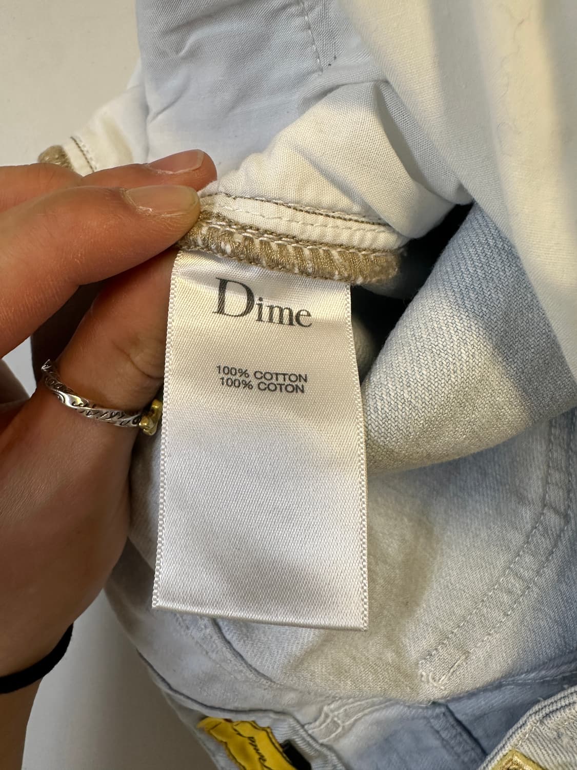 다임 배기 데님팬츠 웨이브 포켓자수 라이트워시드 dime 상품이미지7