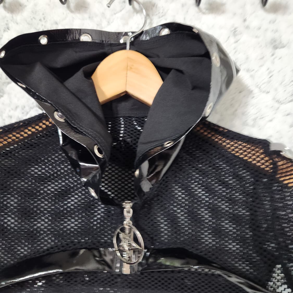953A [S] 에나멜 그런지 펑크 크롭 후드 집업 상품이미지2