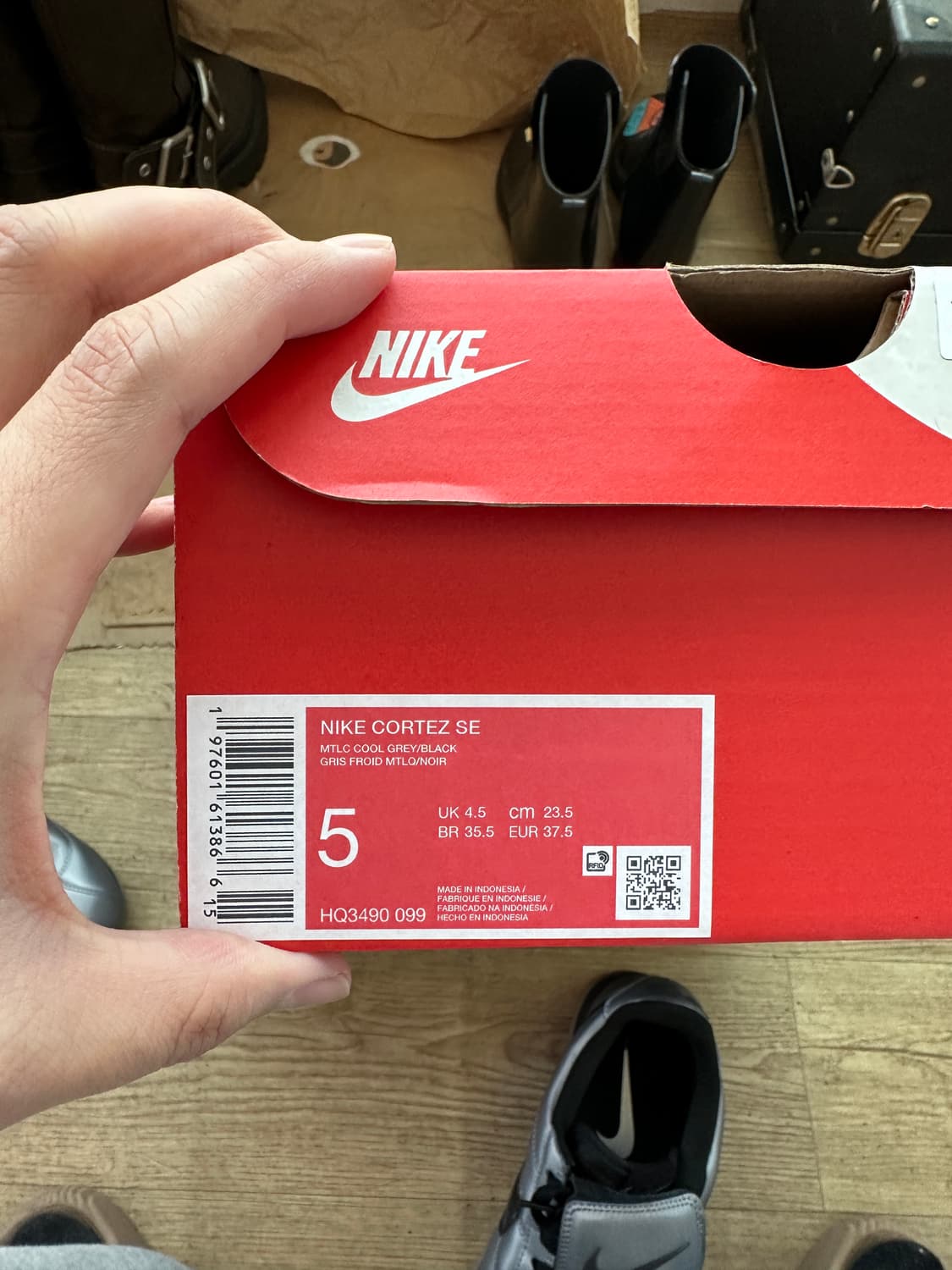 [235] 나이키 코르테즈 SE 메탈릭 쿨 그레이 블랙 상품이미지6