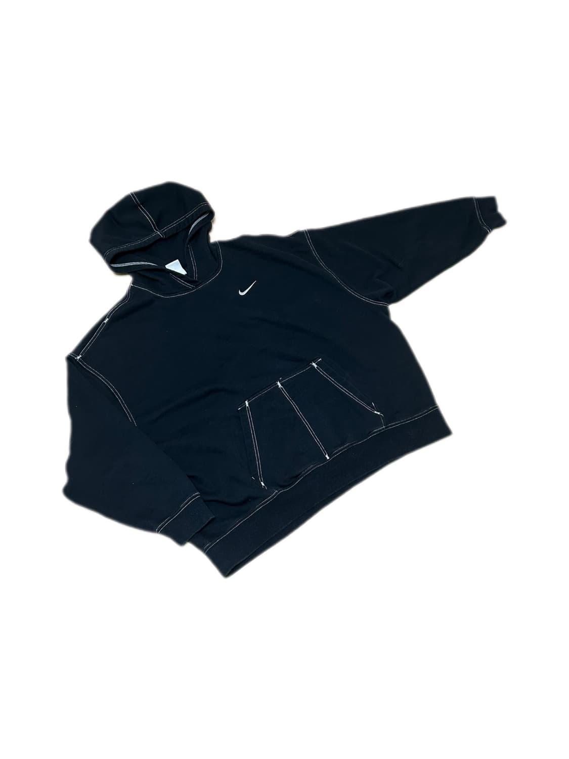 나이키 레트로 스티치 스우시 블랙 후드티 상품이미지2