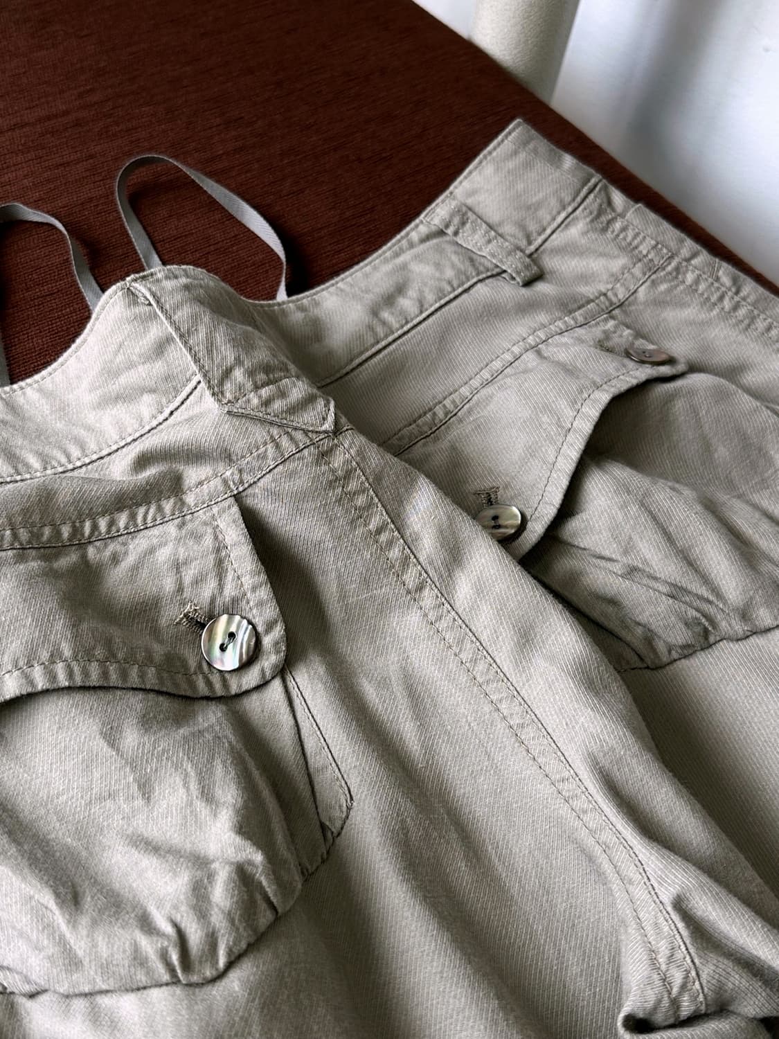 Cupro linen cotton blend straight pants 상품이미지10