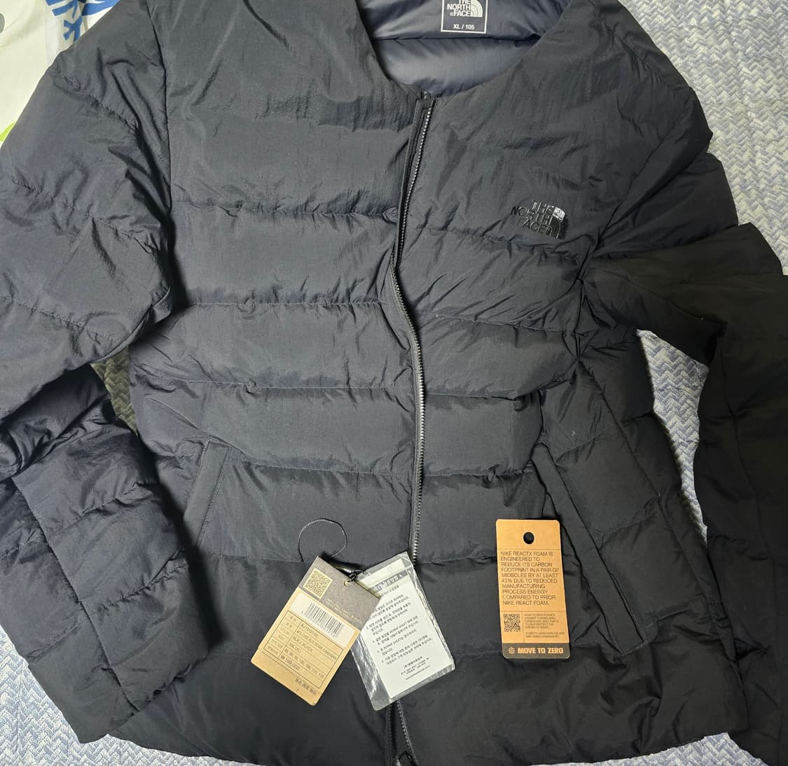 노스페이스 RDS 다운 가디건 블랙 XL 경량 패딩 상품이미지2