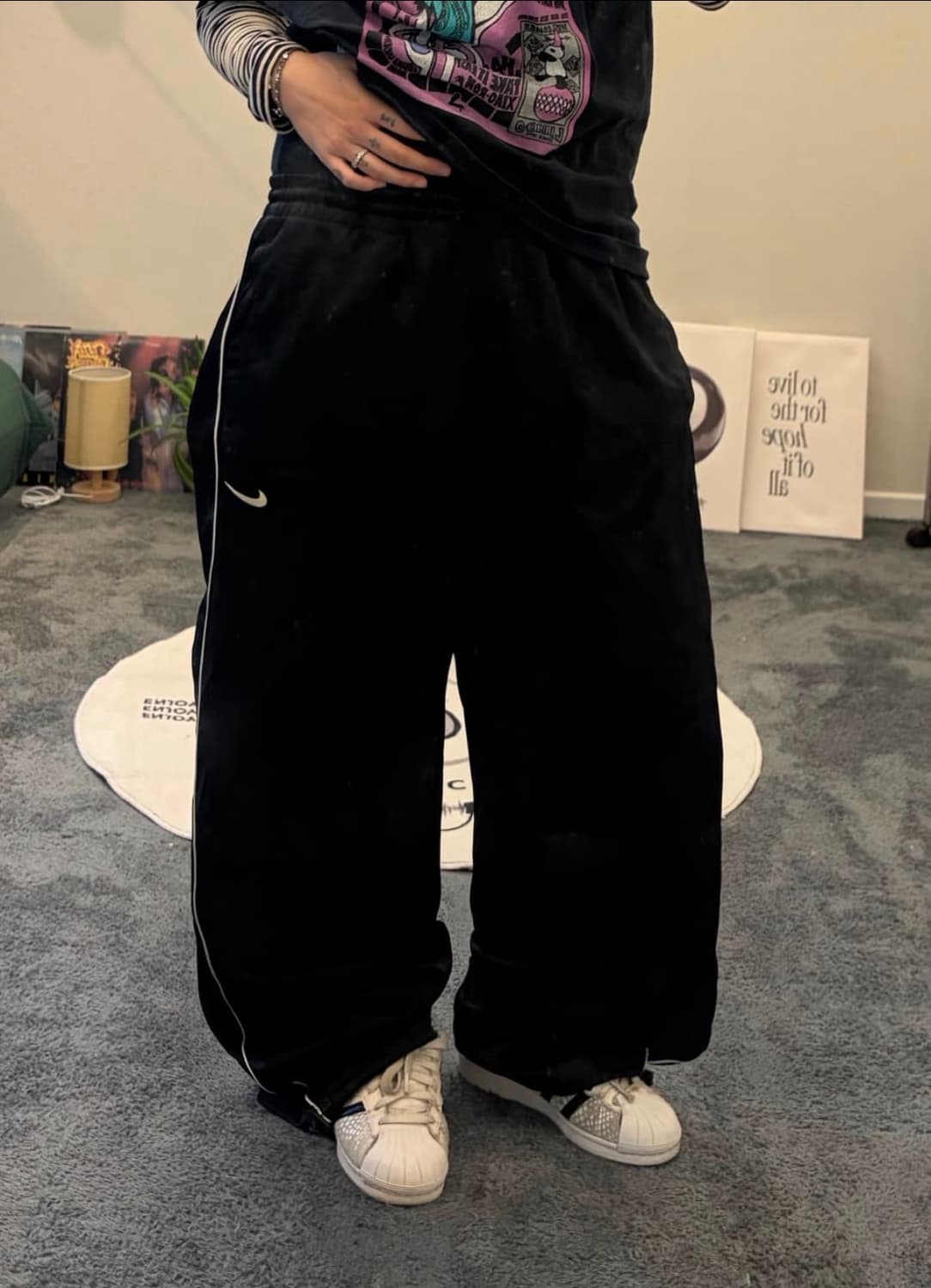 나이키 블랙 스트라이프 져지 트랙팬츠 상품이미지1