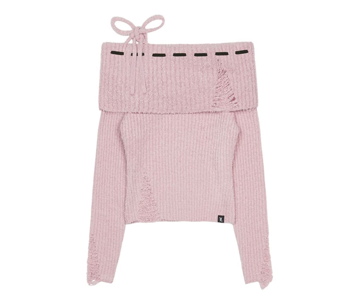 러브이즈트루 오프숄더 니트 핑크 상품이미지2