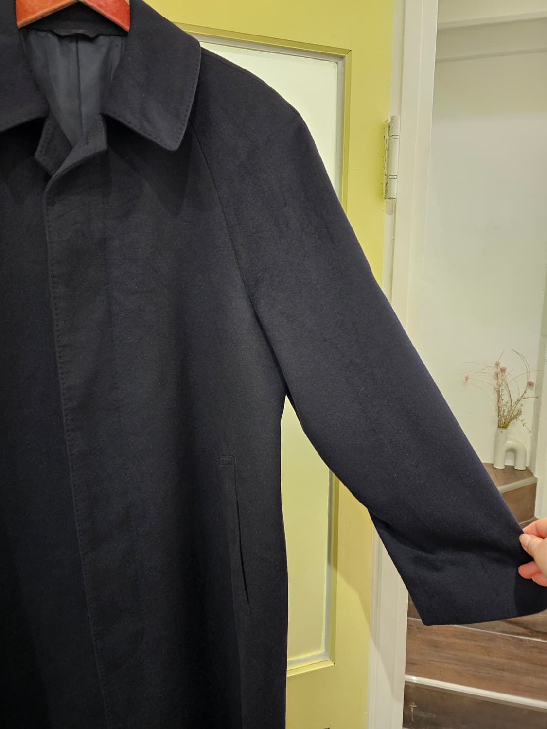 Durban 네이비 퓨어 캐시미어 롱코트 상품이미지4